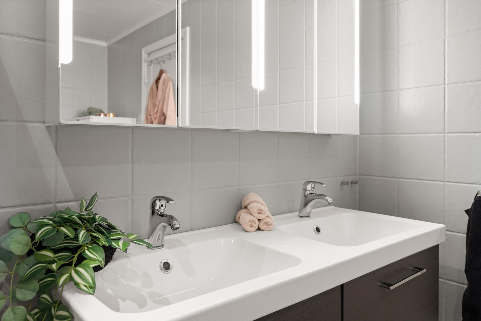 Det ble skiftet innredning på badet i 2018. Galleribilde