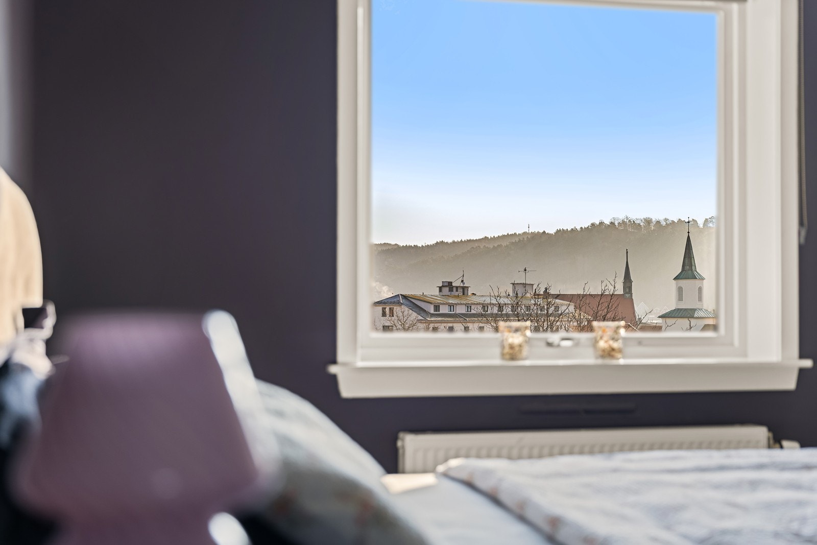 Vakker utsikt fra sengekanten Galleribilde