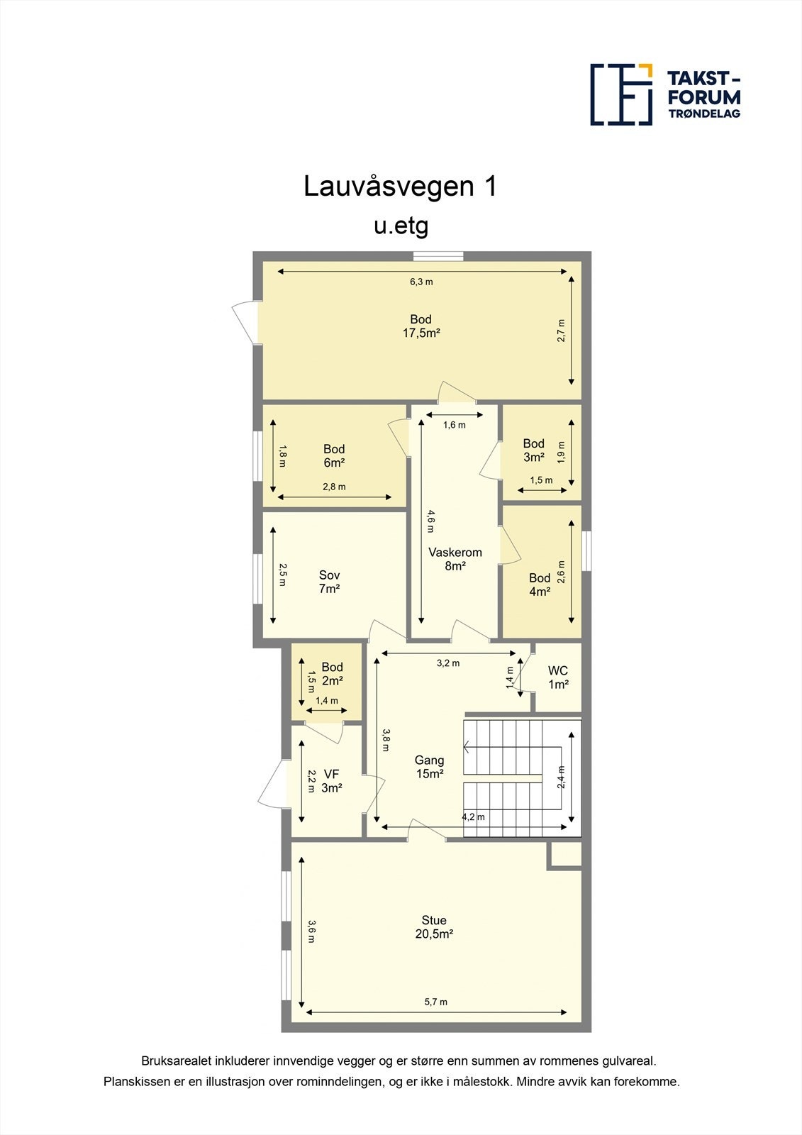 Plantegning underetasje. Galleribilde