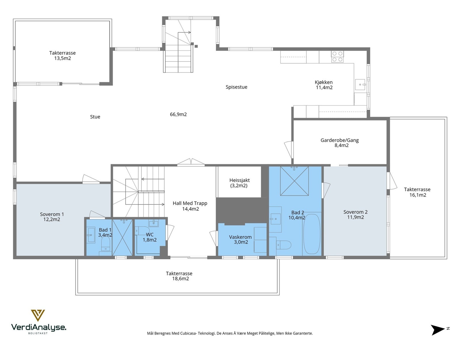Planskisse med areal - 2. etasje. Galleribilde