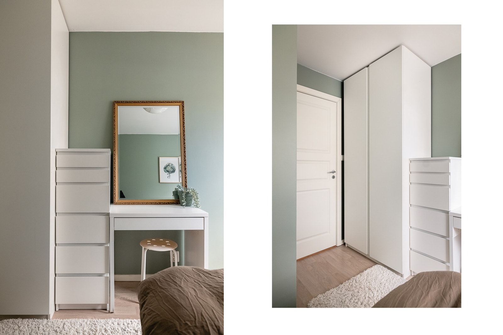 God plass til seng, nattbord og annet passende møblement Galleribilde