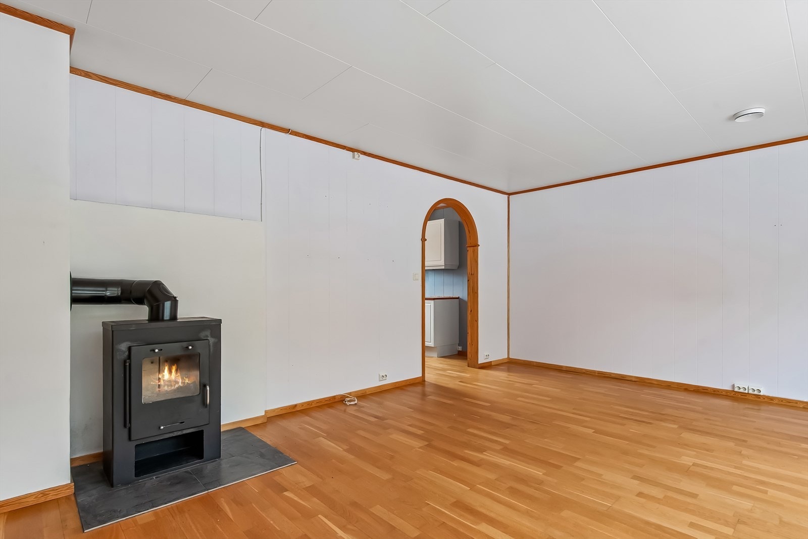 En peisovn for vedfyring gir både varme og en hyggelig atmosfære. Galleribilde