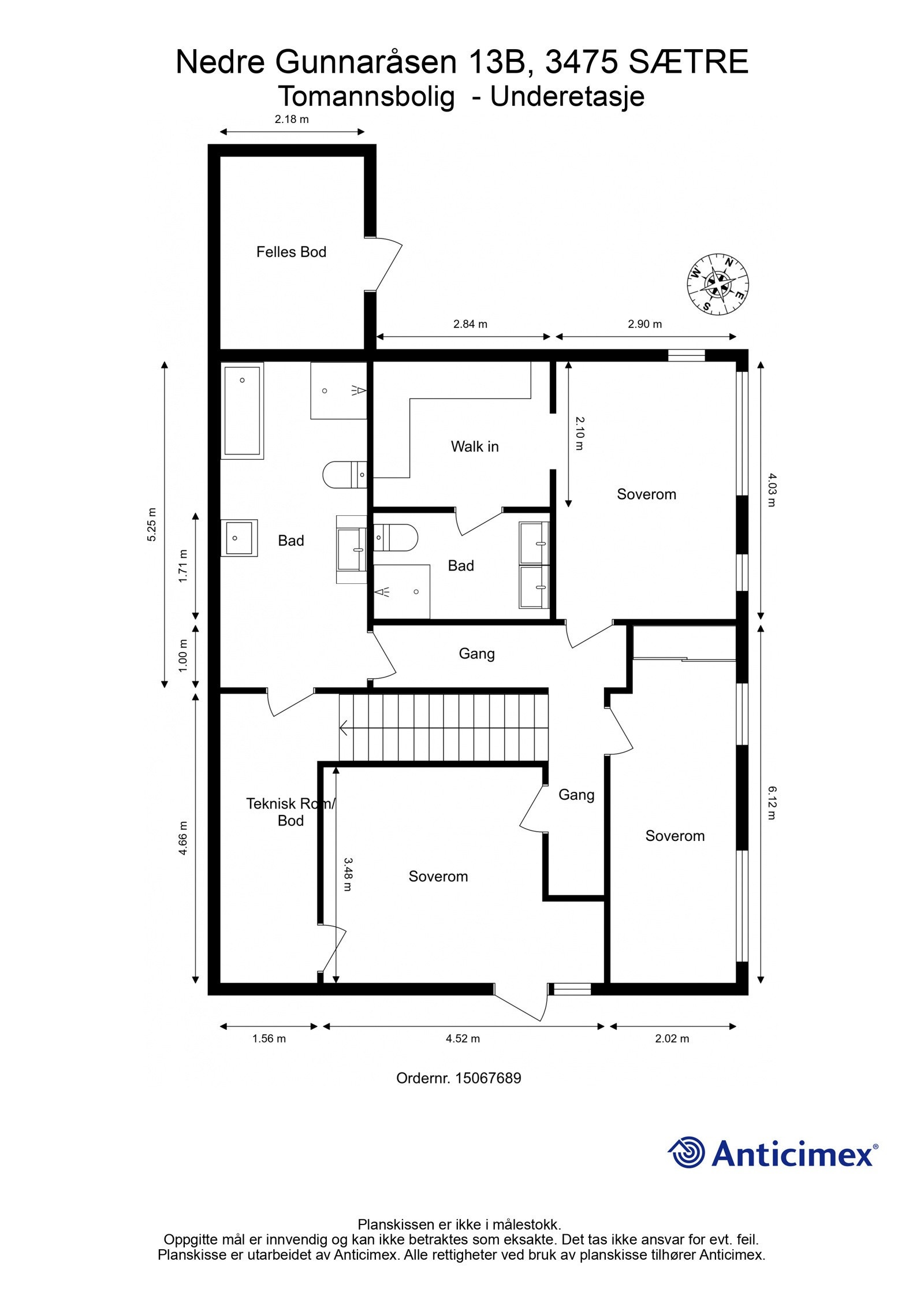 Plantegning- Underetasje Galleribilde