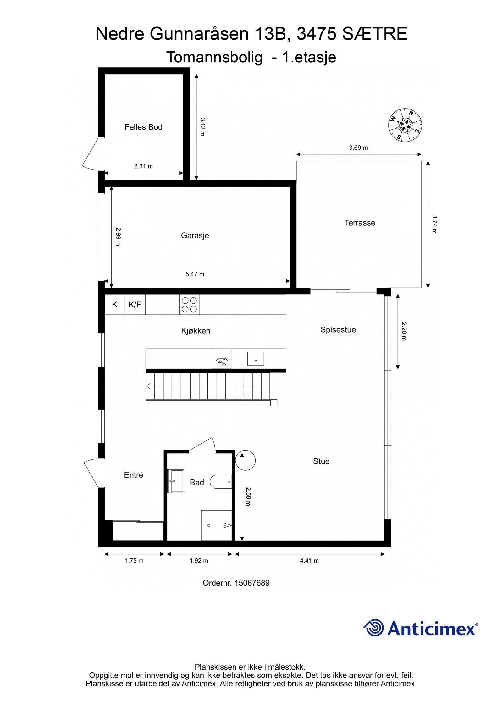 Plantegning- 1.etasje Galleribilde