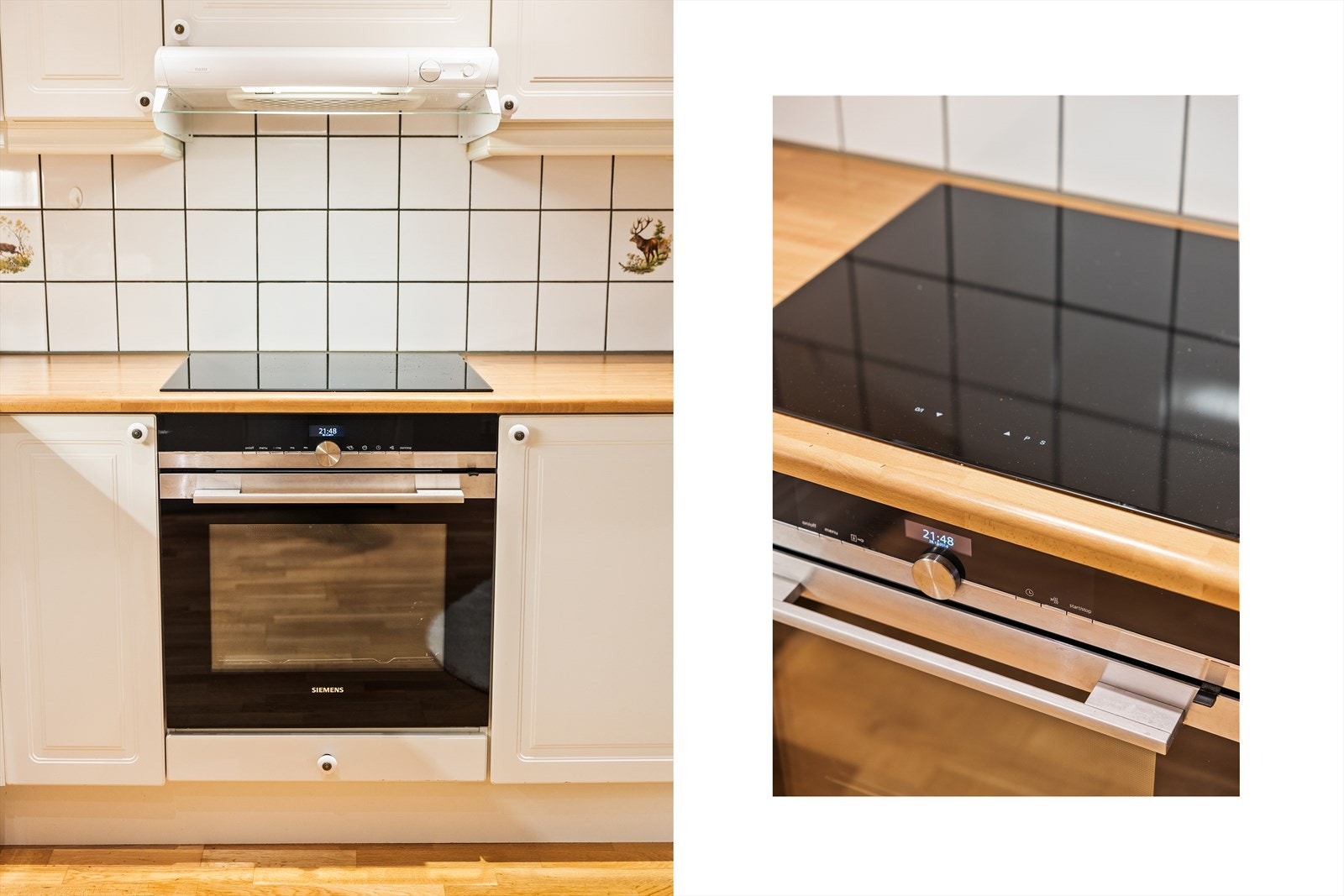 Det er integrert komfyr, platetopp, ventilator og oppvaskmaskin. Galleribilde