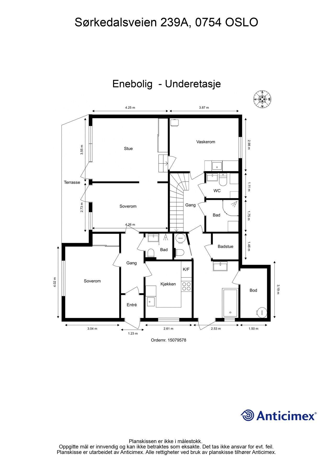 Plantegning - Underetasje. Galleribilde