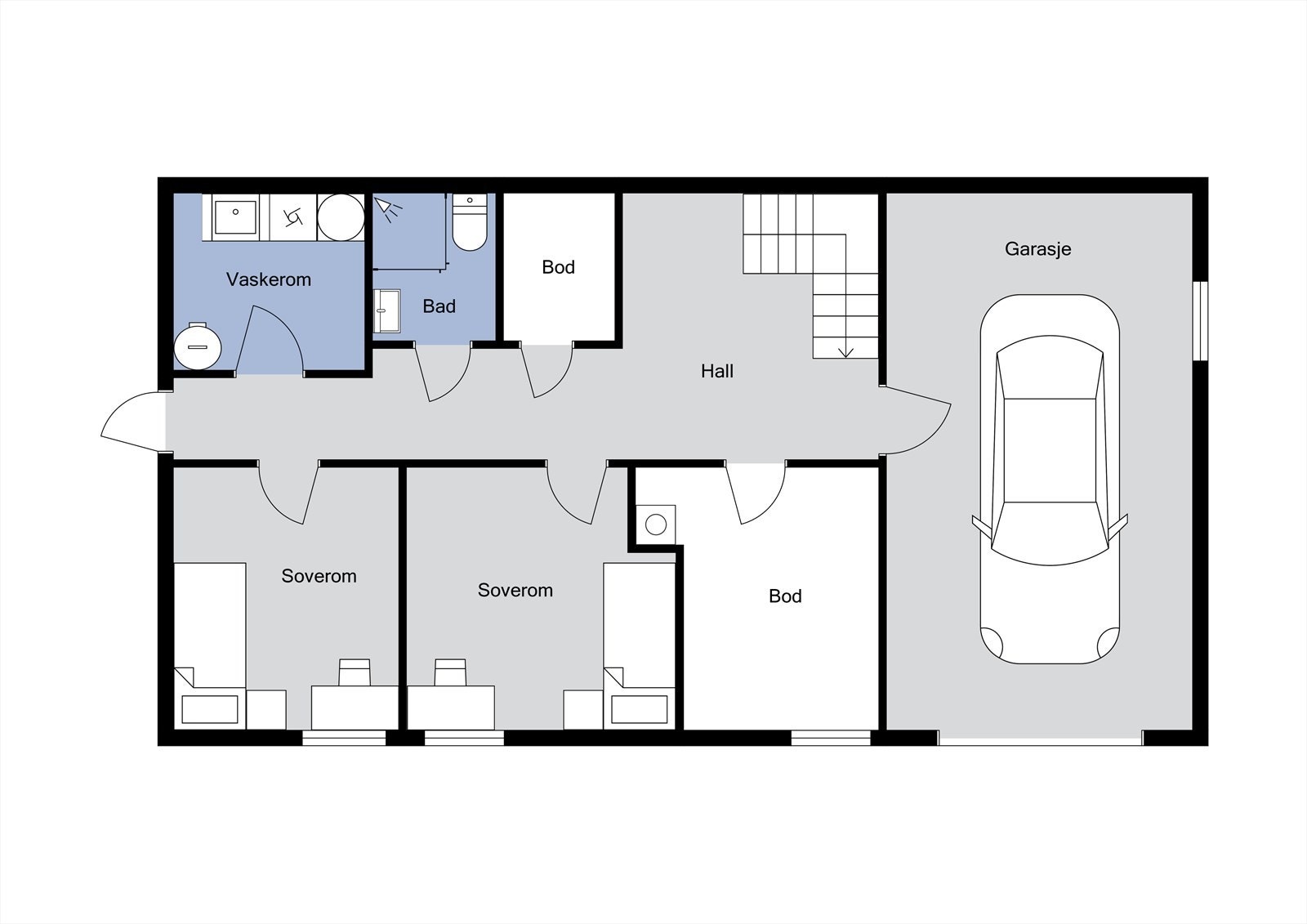 Planløsning underetasje Galleribilde