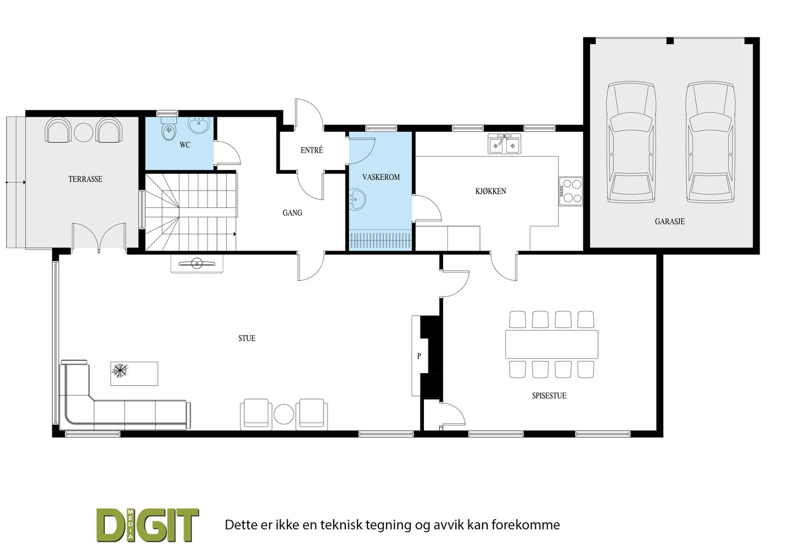 Planløsning over 1.etasje Galleribilde