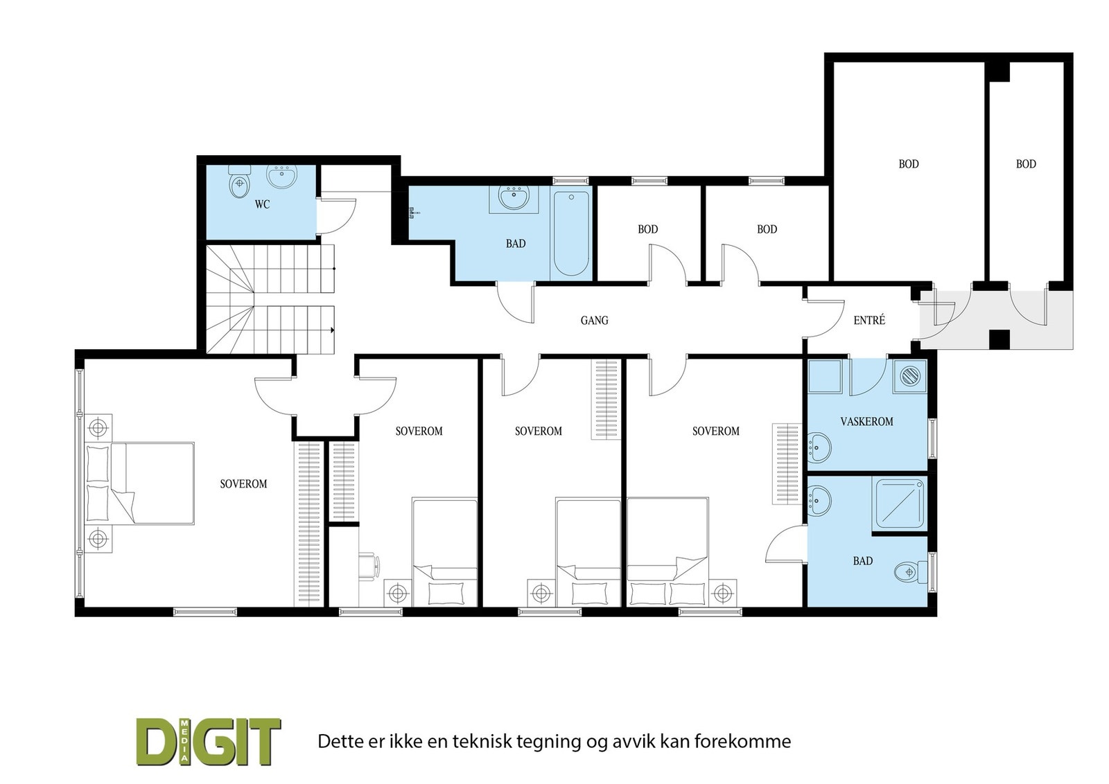 Plantegning over underetasje Galleribilde