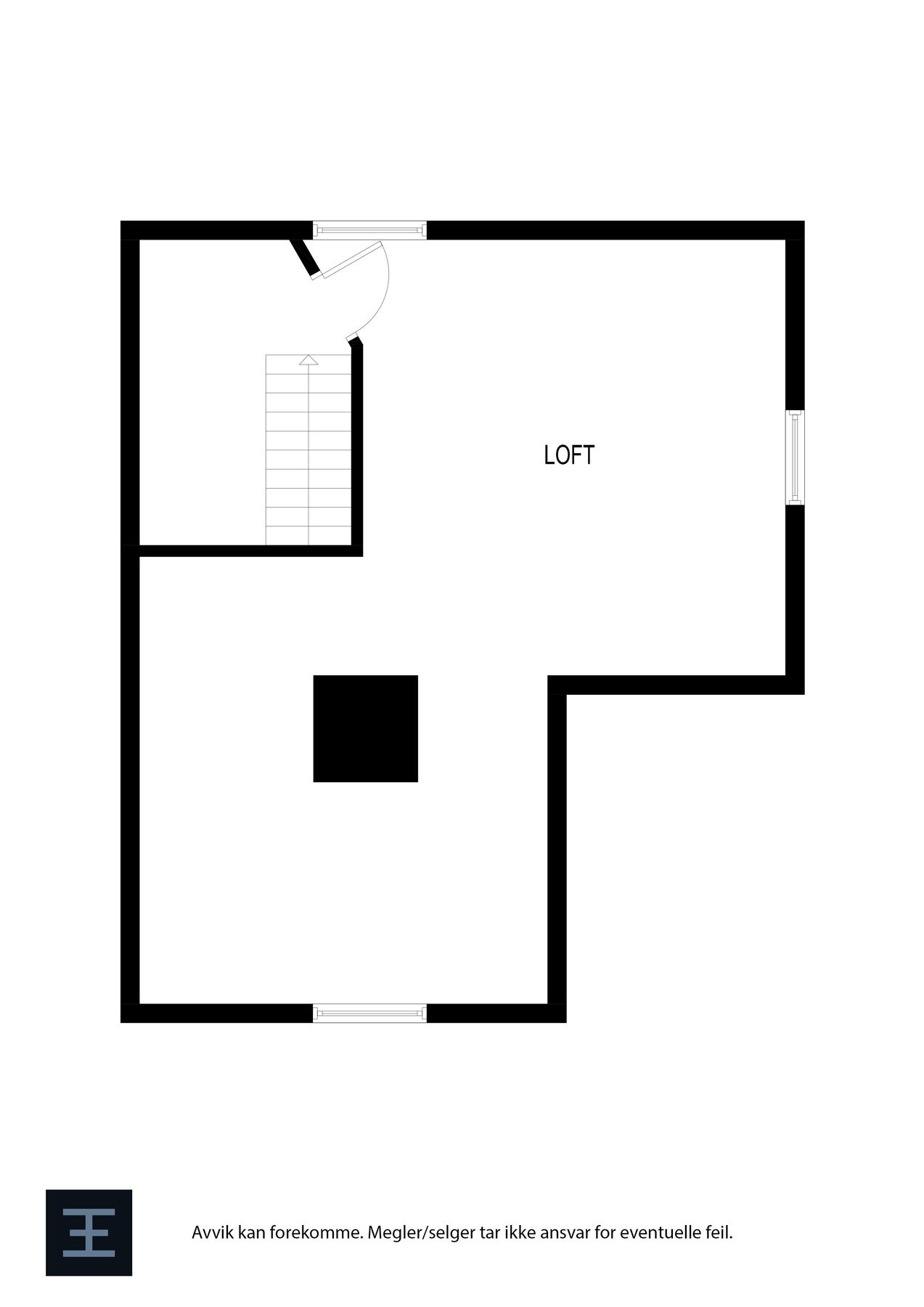 Plantegning - Loft. Galleribilde