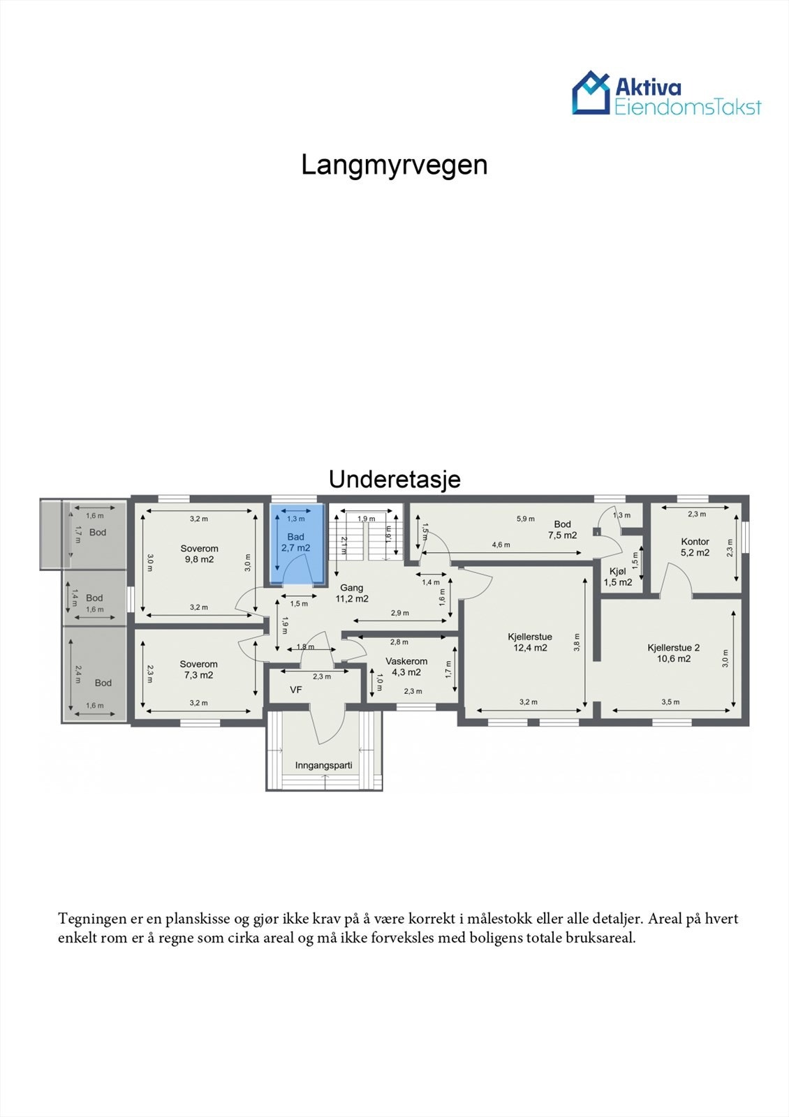 Planskisse underetasje. Galleribilde