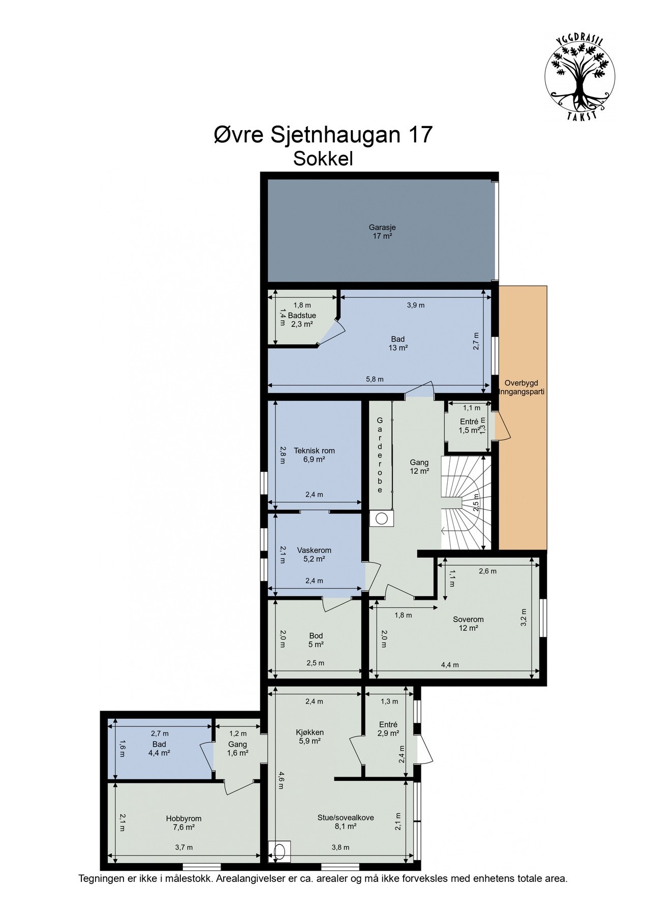 Underetasjen. Egen garasje i tillegg til den utvendige dobbelgarasjen. Galleribilde