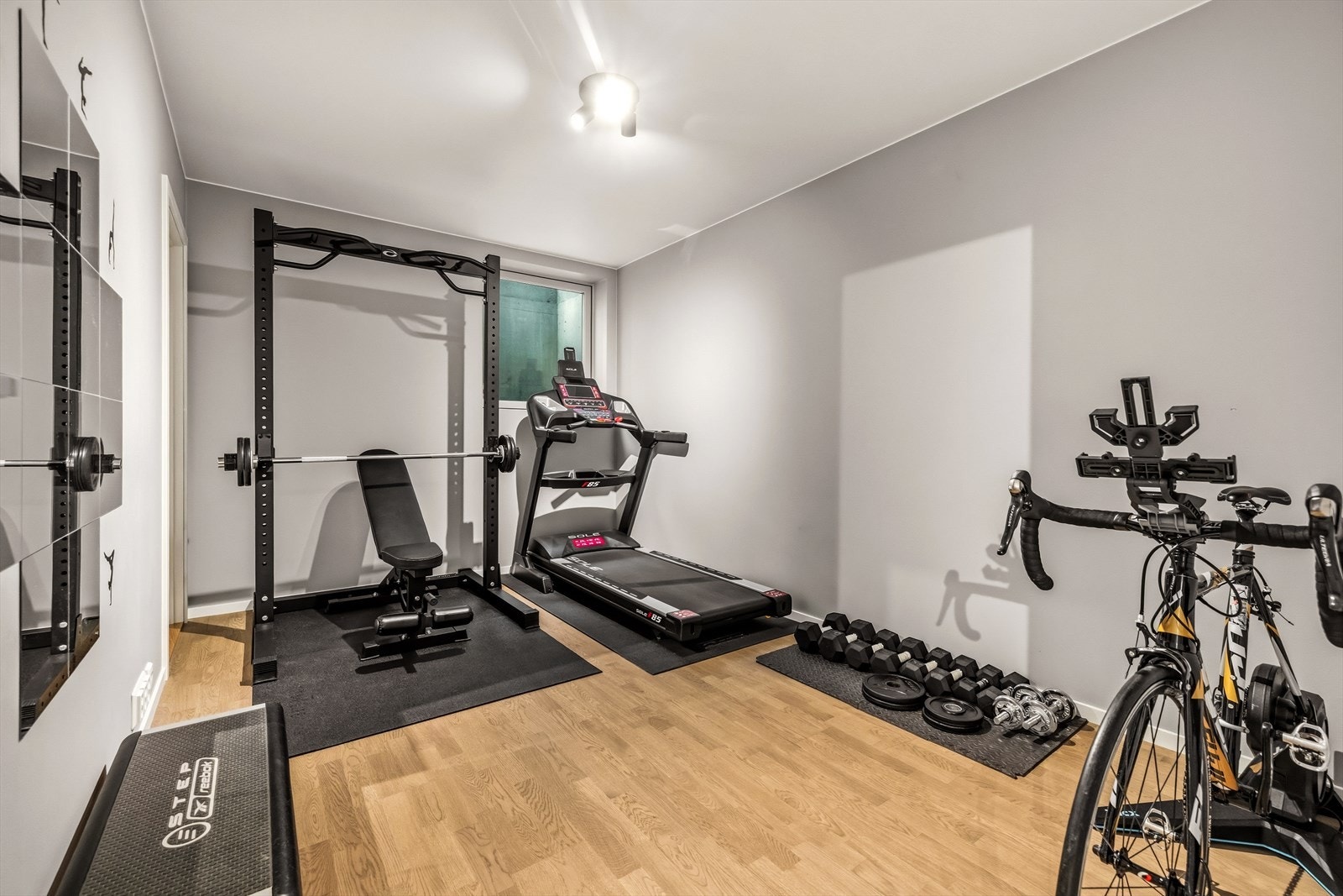 I hoveddelen er disponibelt rom innredet rom trimrom. Det et også tilgang til innvendig bod. Galleribilde