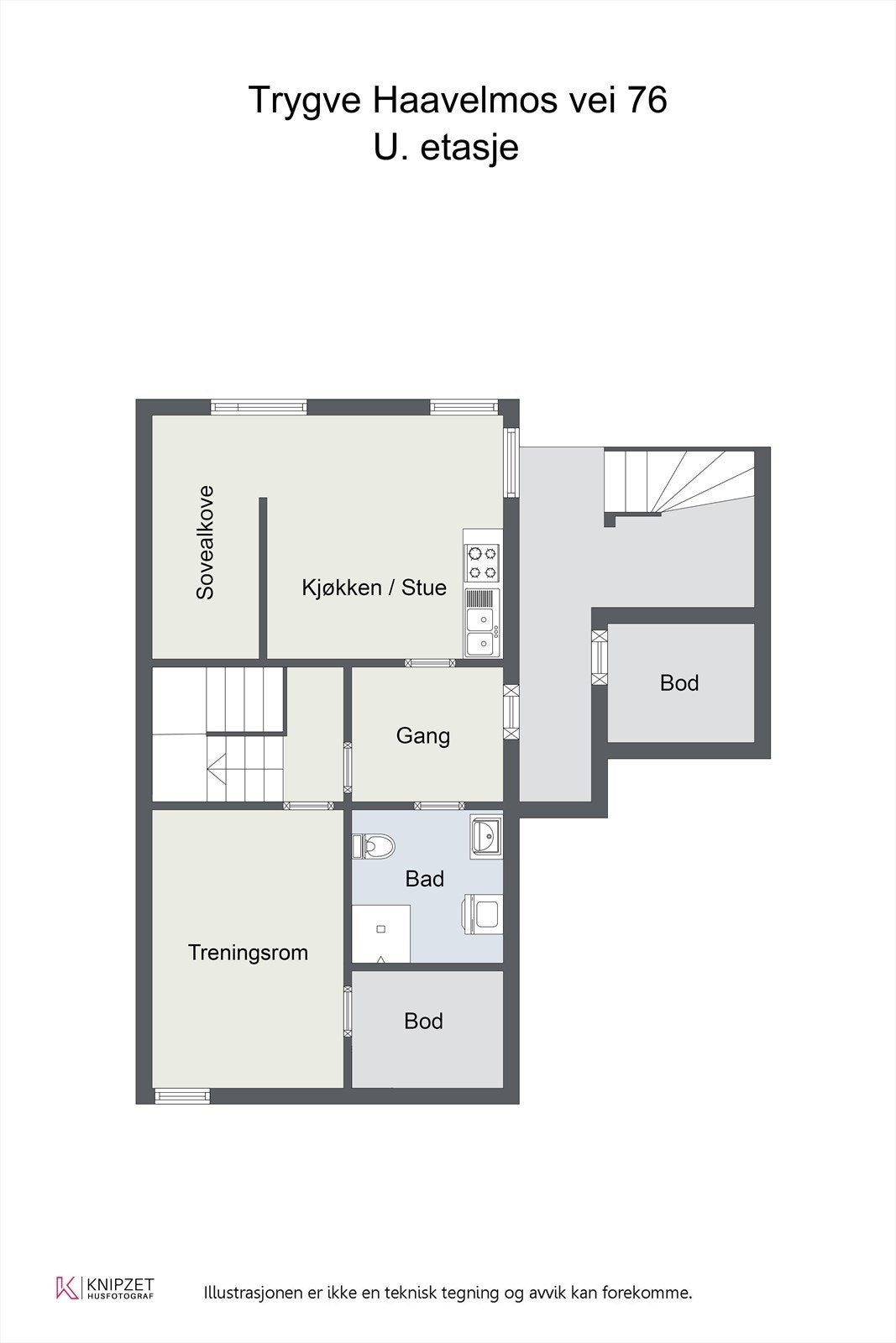 Dagens plantegning u.etg. Galleribilde