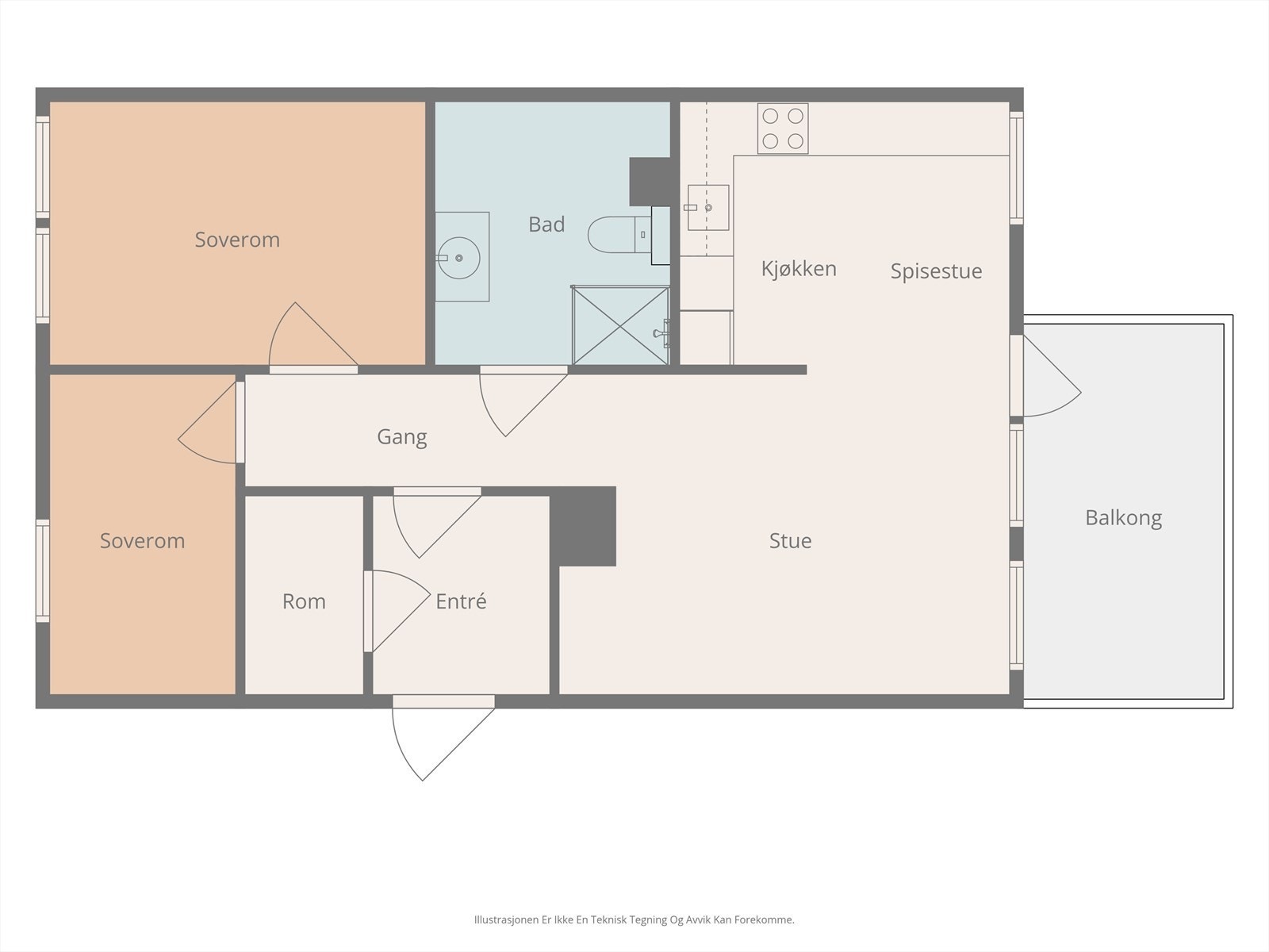 Plantegning, leilighet. Galleribilde