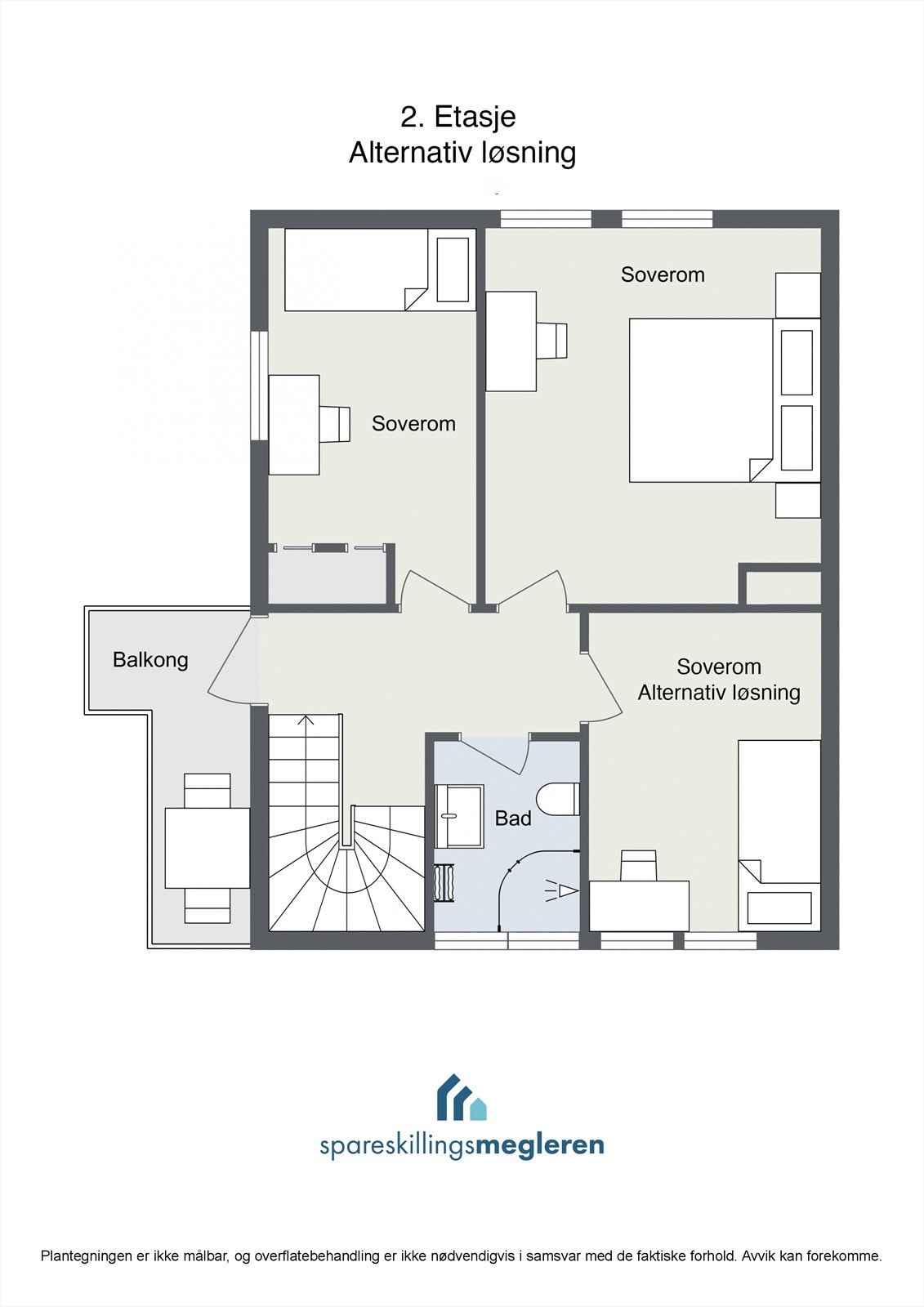 Alternativ planløsning 2.etasje Galleribilde