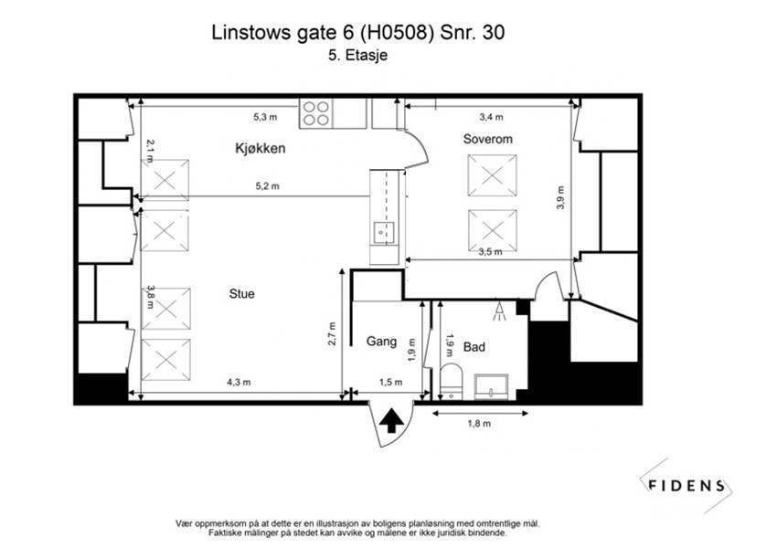 Alternativ plantegning. Megler/selger har ikke kontrollert om løsningen er mulig å utføre. Dette er kun ment til inspirasjon. Galleribilde