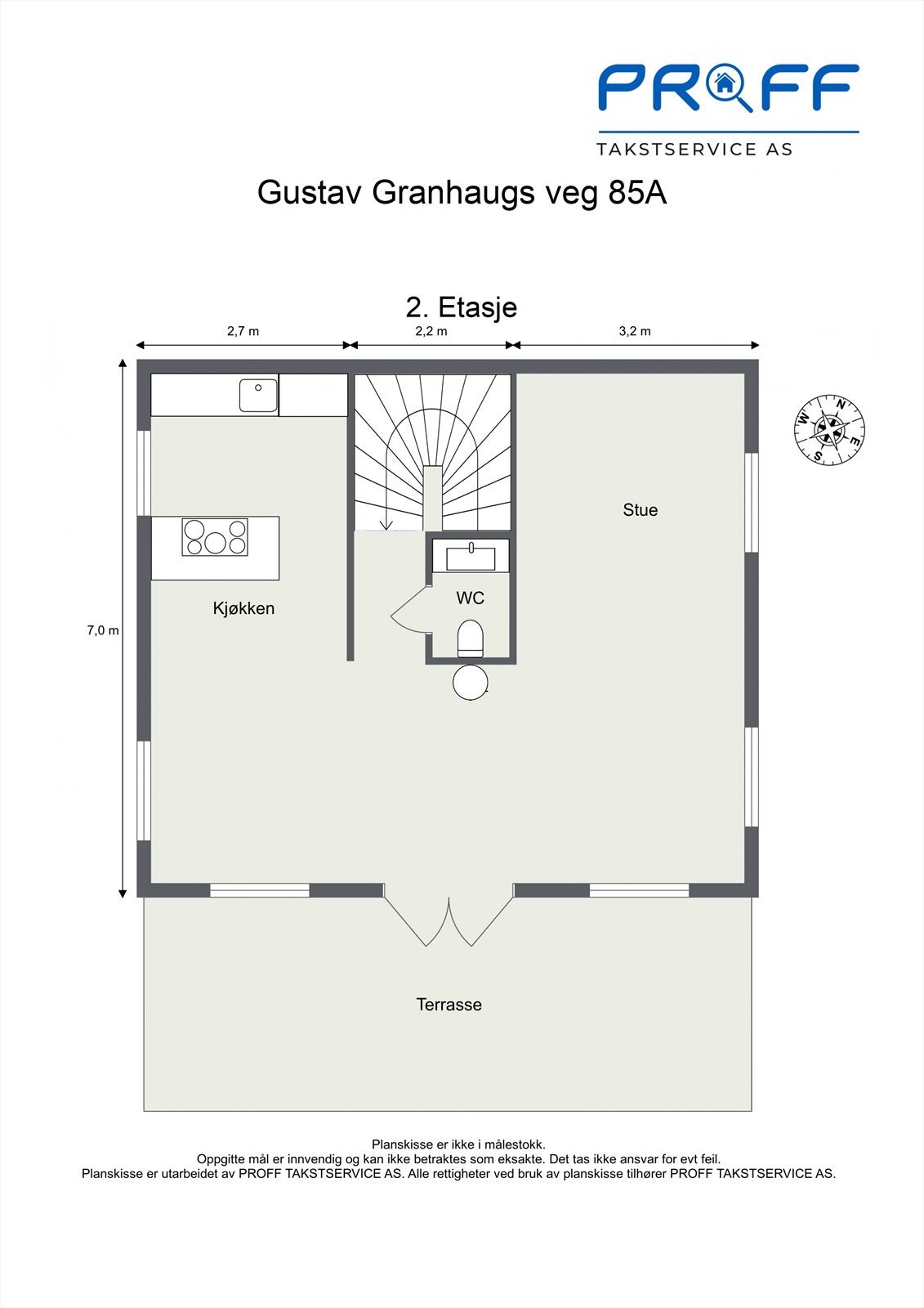 Planløsning av boligens 2. etasje. Galleribilde