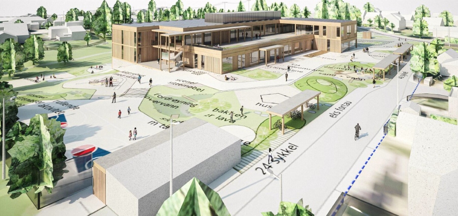 Nye Stabbursmoen skole blir en fin skole og aktivitetsplass for nærmiljøet. Galleribilde