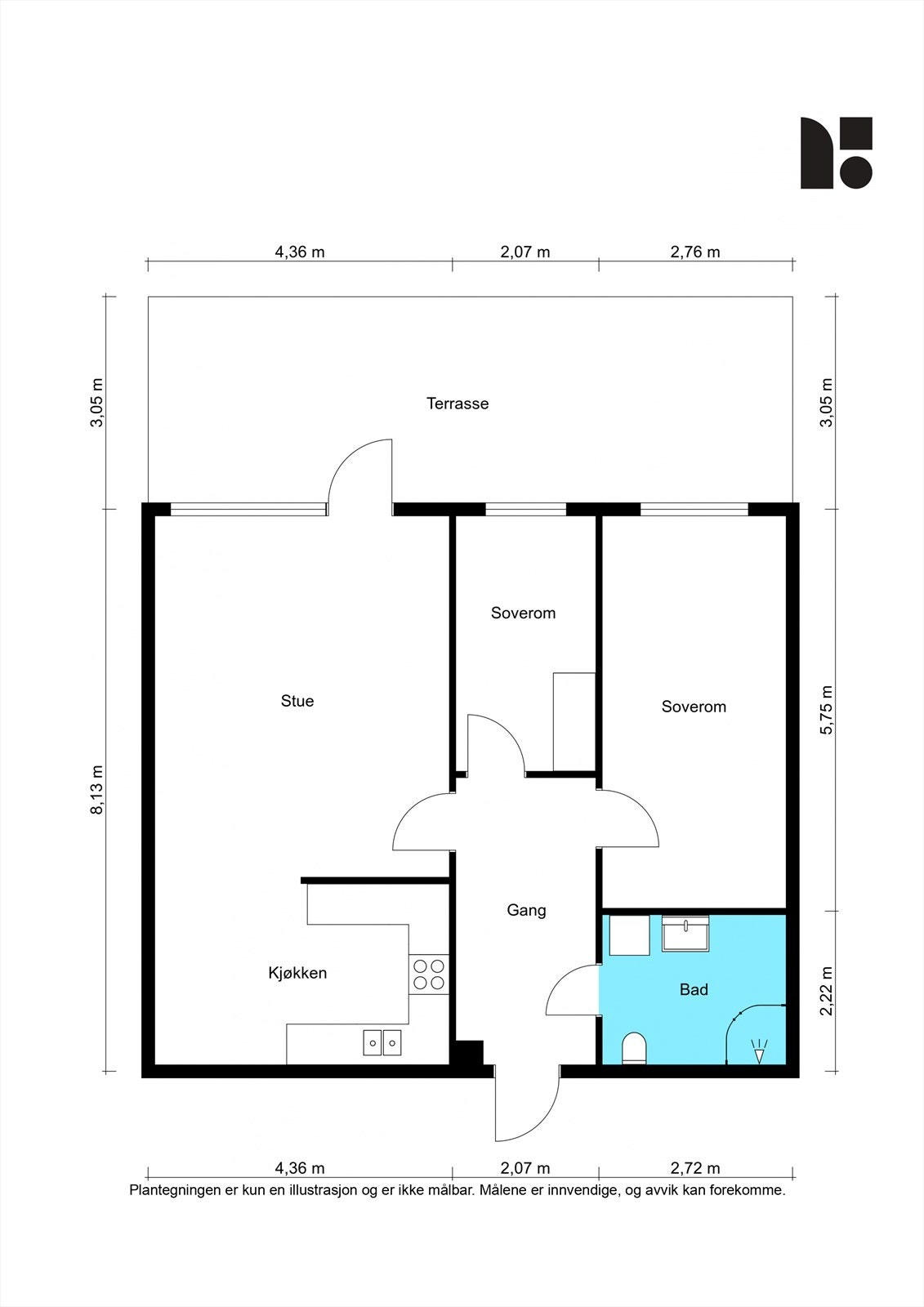 Ramstad terrasse 9 - Plantegning Galleribilde