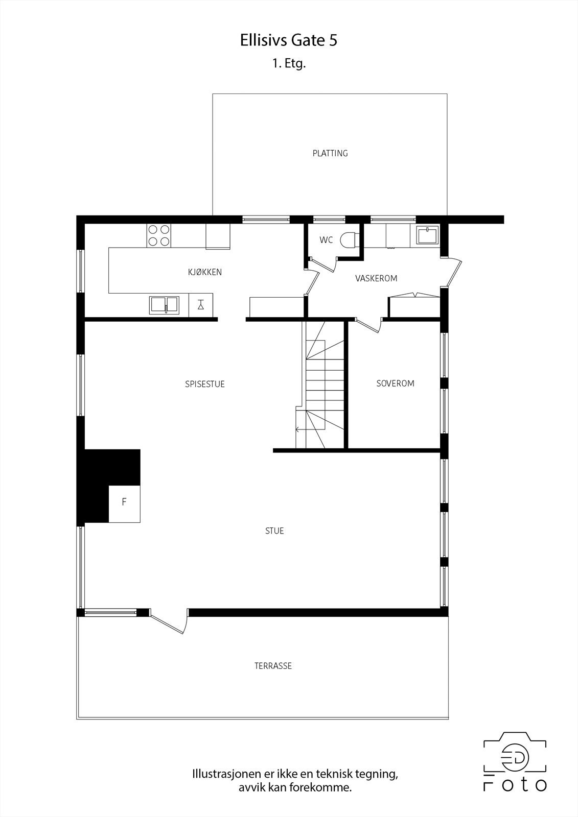 Plantegning 1. etasje Galleribilde