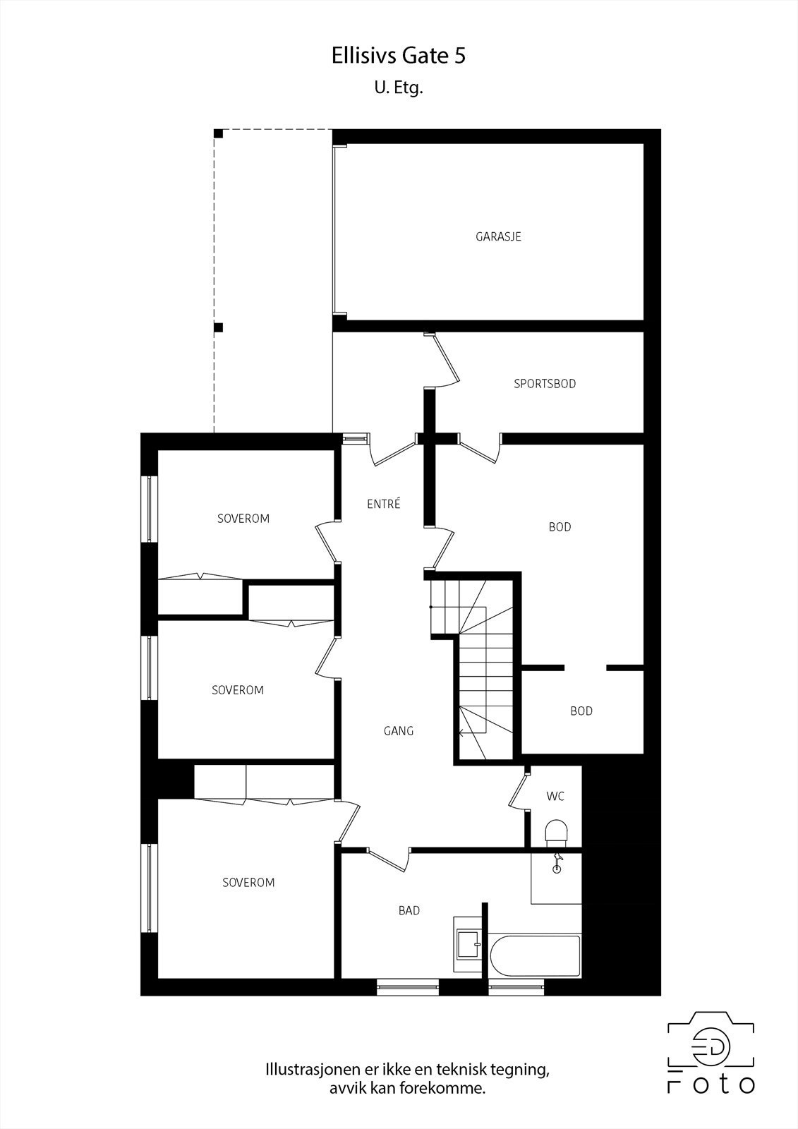 Plantegning underetasje Galleribilde