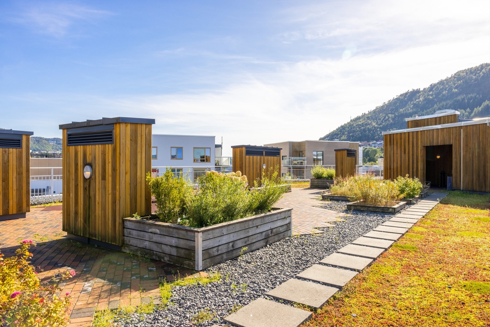 Takterrassene kan skilte med nydelig utsikt og er inndelt i flere soner. Galleribilde