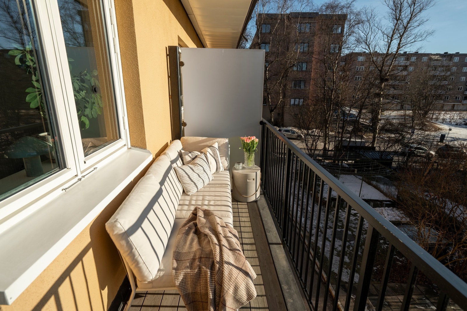 Balkongen er på 5 kvm. Galleribilde