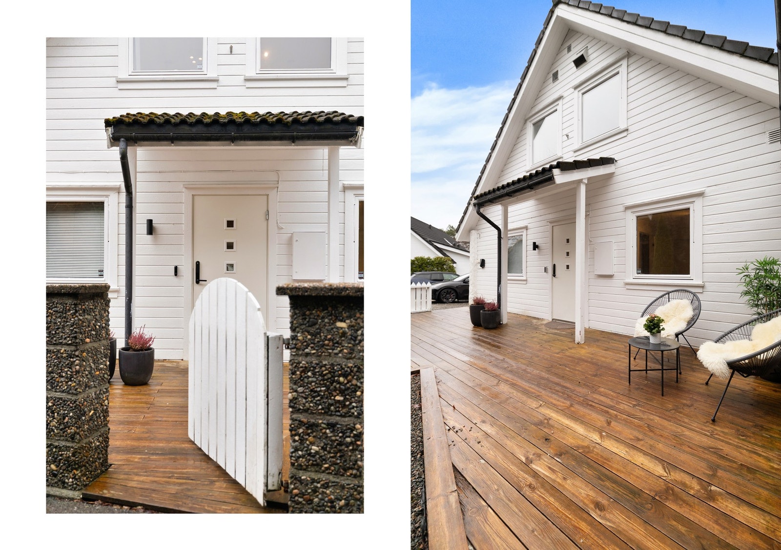 Uteplass også på inngangssiden - gir ekstra fleksibilitet og gode solforhold. Galleribilde