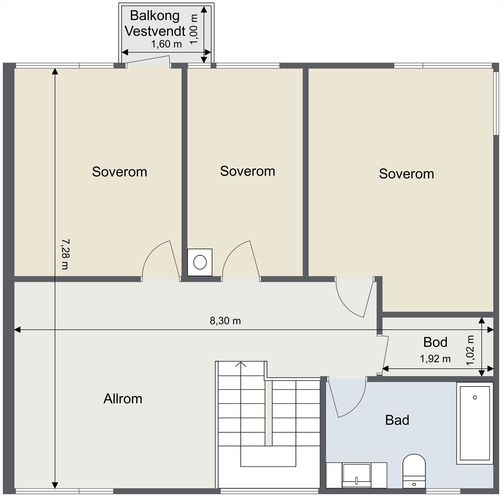 Plantegning 2. etasje Galleribilde