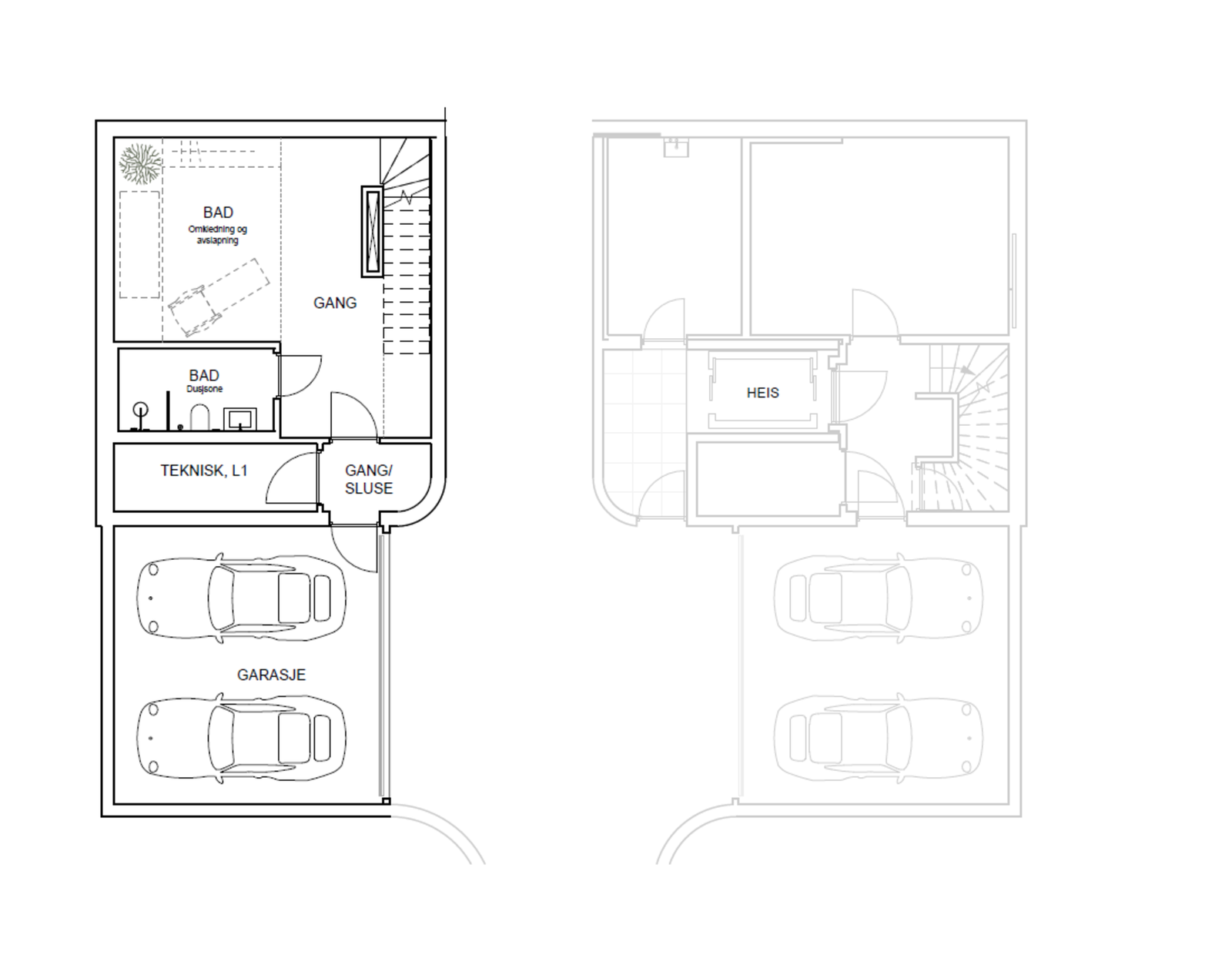 Plan u-etg. Galleribilde