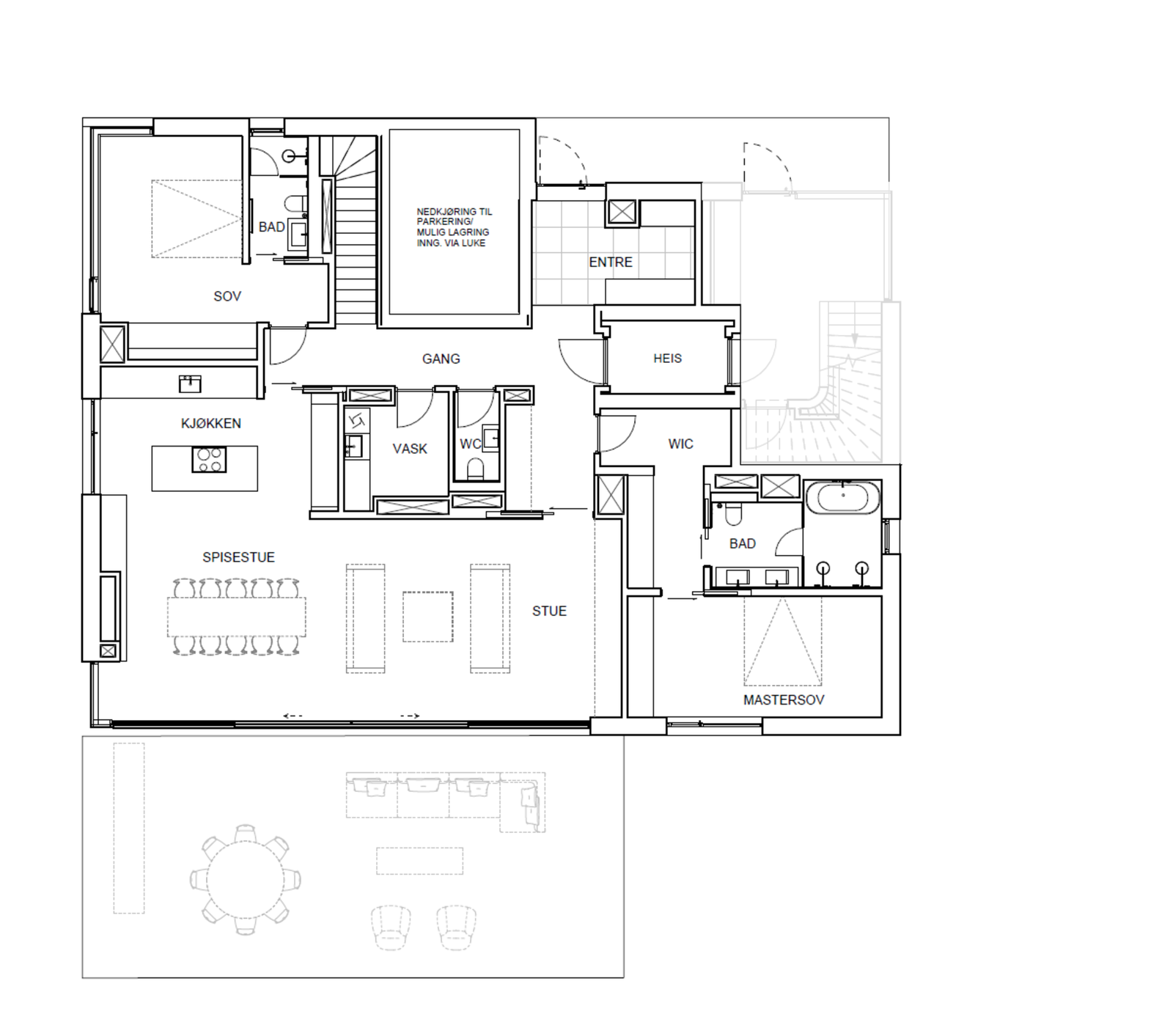 Plan 1 etasje Galleribilde