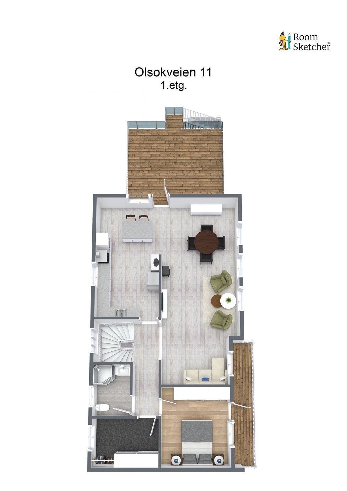 Plantegning 1. etasje Galleribilde