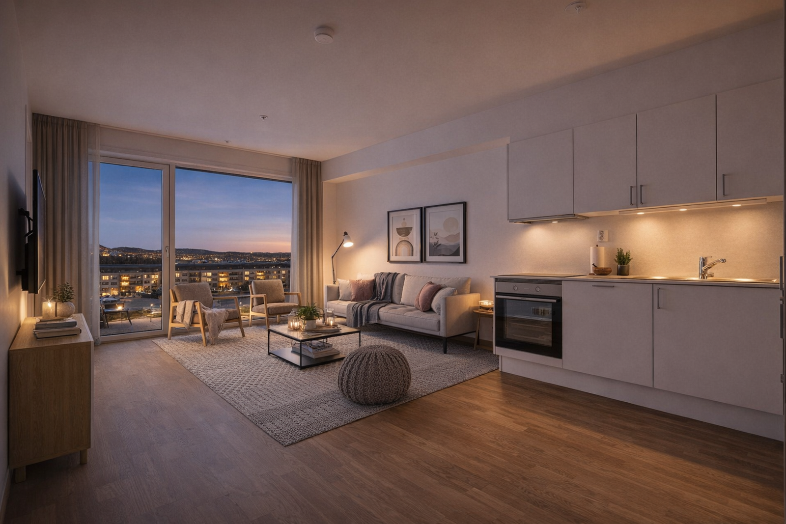 EiendomsMegler 1 ved Jørgen Viken har gleden av å presentere en splitter ny og moderne 2-roms leilighet med attraktiv beliggenhet. Virtuell møblering. Galleribilde