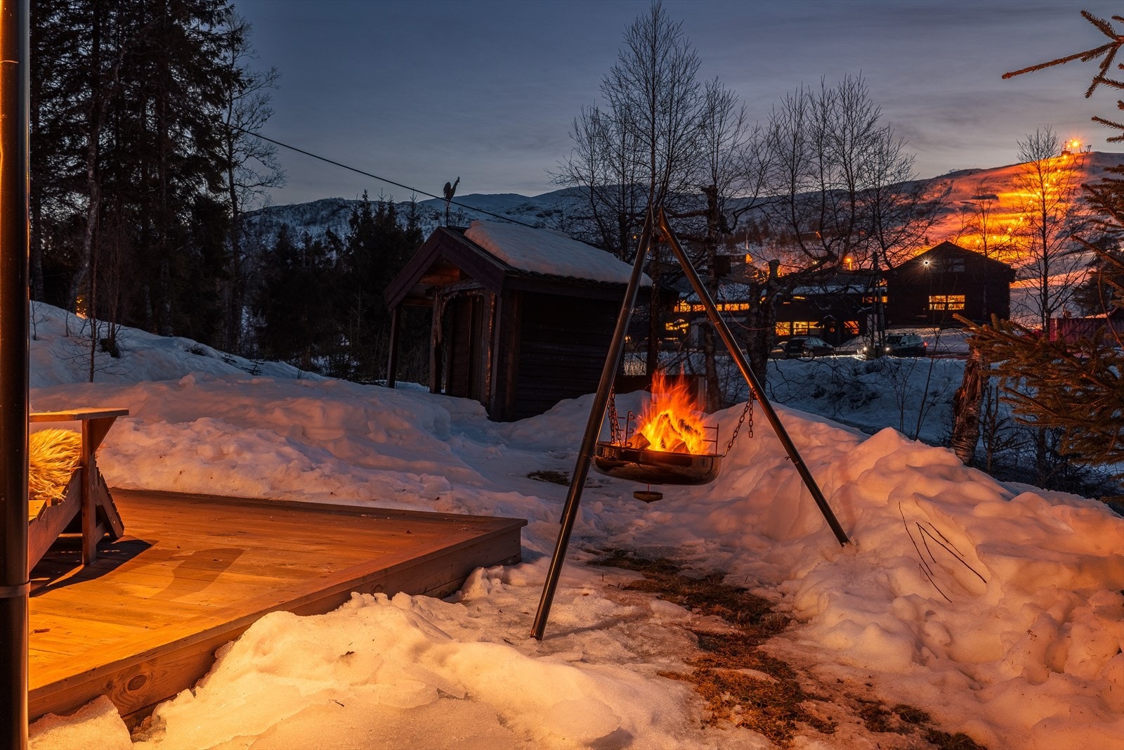 Fra hytten har man utsikt mot trekket. Galleribilde