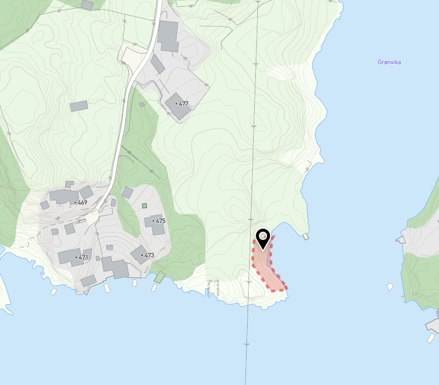 Kart - Tilhørende hytteeiendommen følger også en 2/8 ideell andel i sjøtomt gnr. 69, bnr. 45 Galleribilde