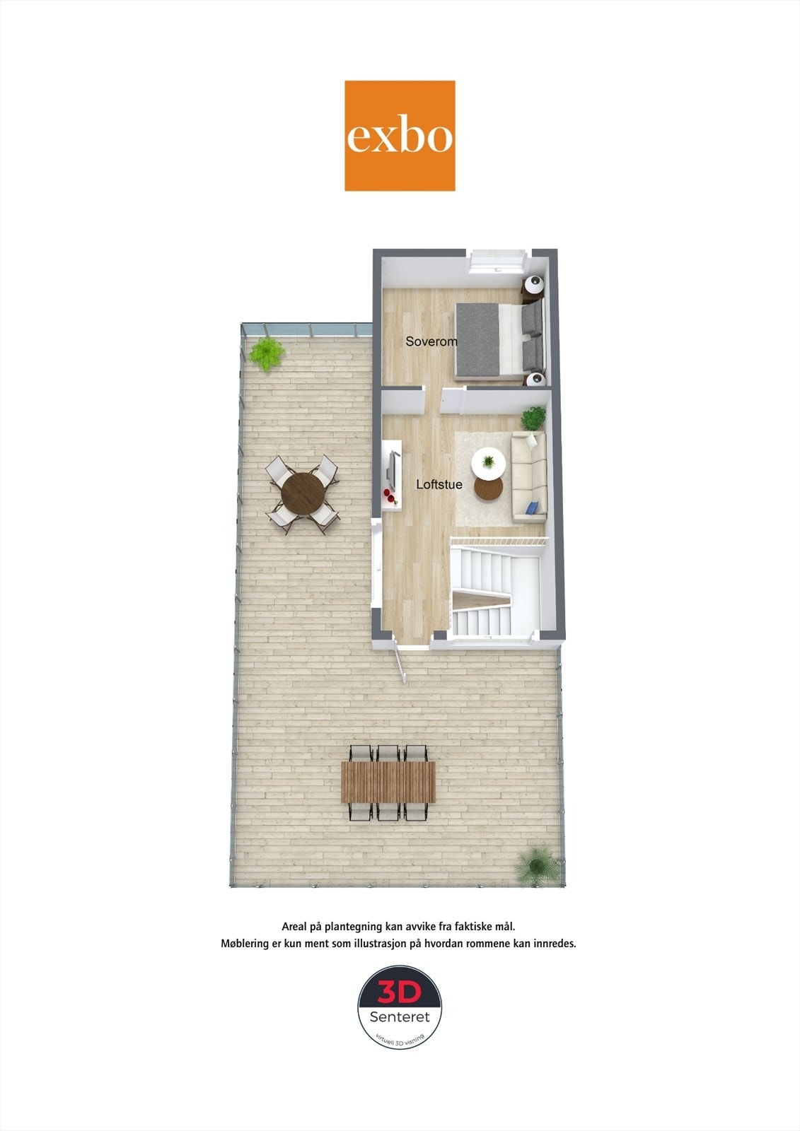 Plantegning 3.etasje - Leilighetens 2.etasje. Galleribilde