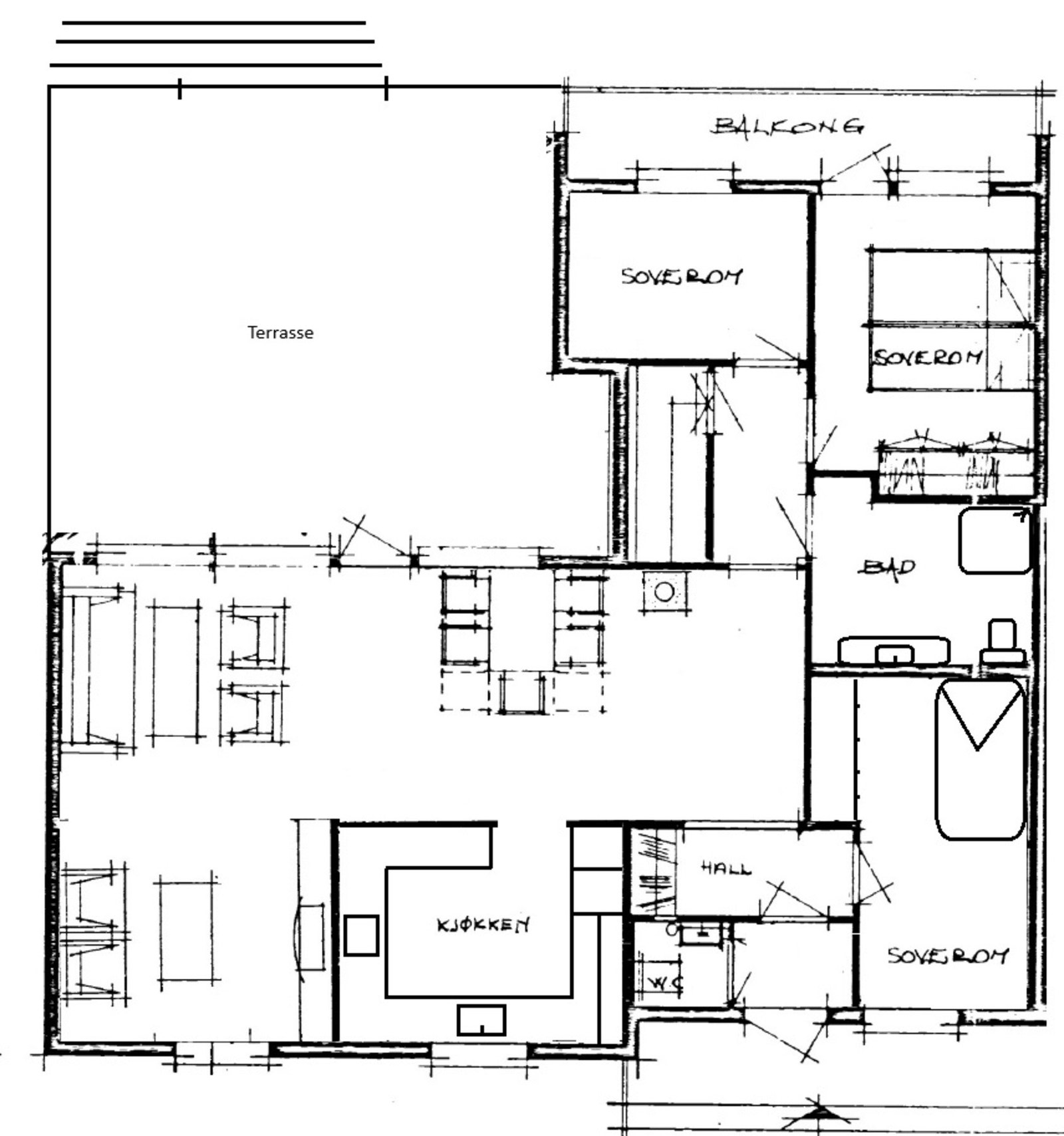 Plantegning 1.etg - illustrasjon Galleribilde