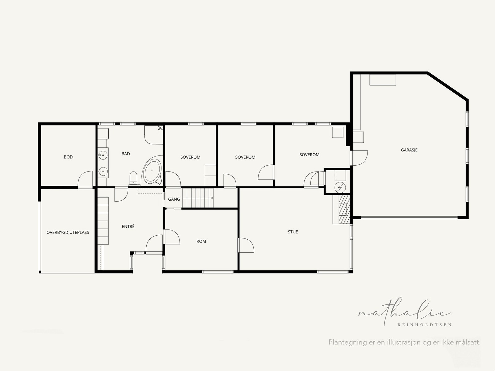 Plantegning 1 etg. Galleribilde
