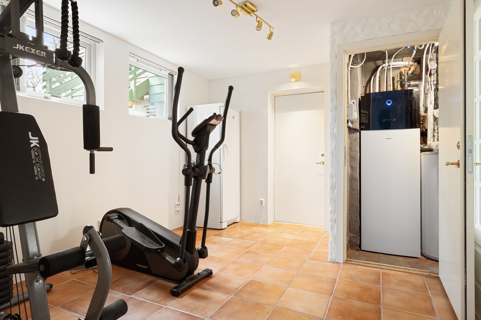 Soverommet i denne etasjen er i dag innredet og brukt som treningsrom Galleribilde