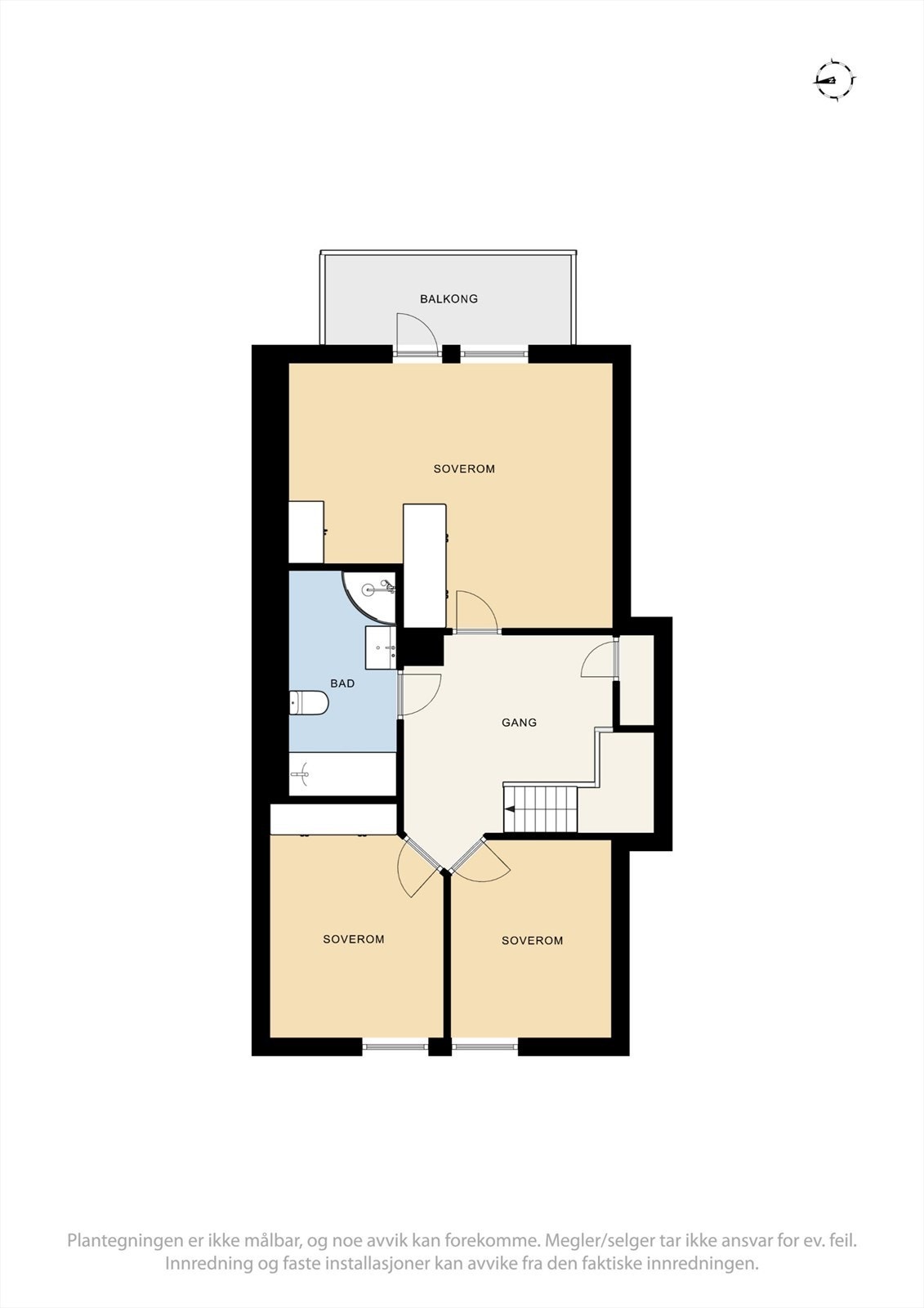 2. etasje inneholder loftstue, tre soverom og et romslig bad. Galleribilde