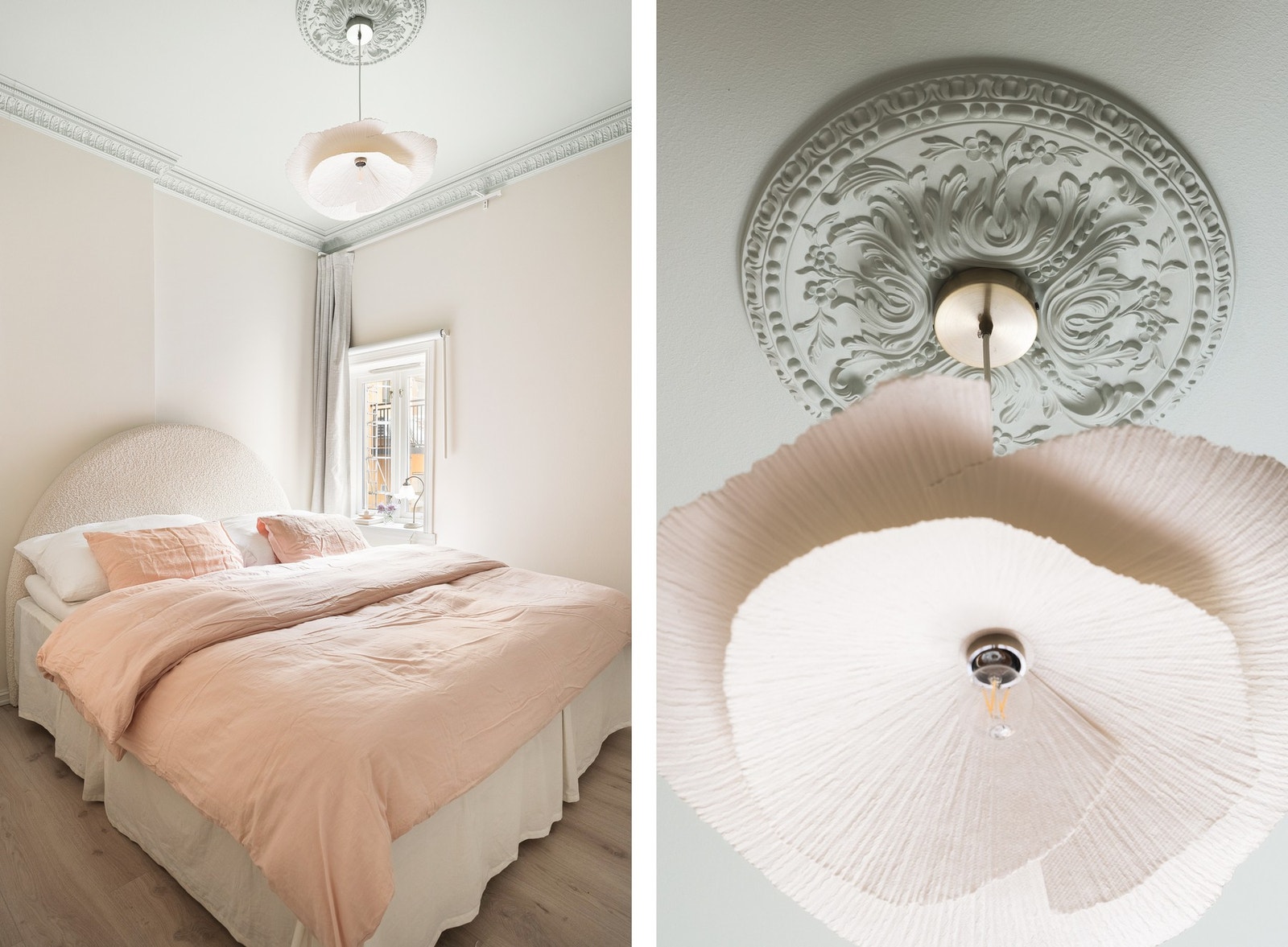 Leiligheten har to romslige soverom med behagelige takfarger, stukkatur og rosett. Galleribilde