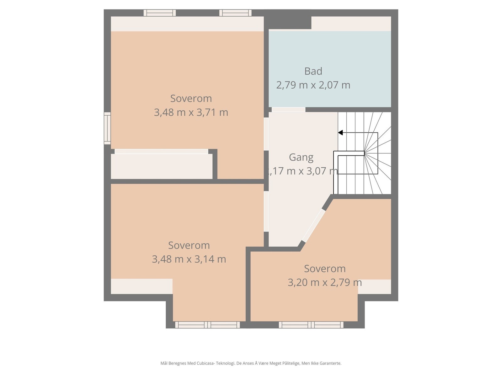 Plantegning tredje etasje Galleribilde