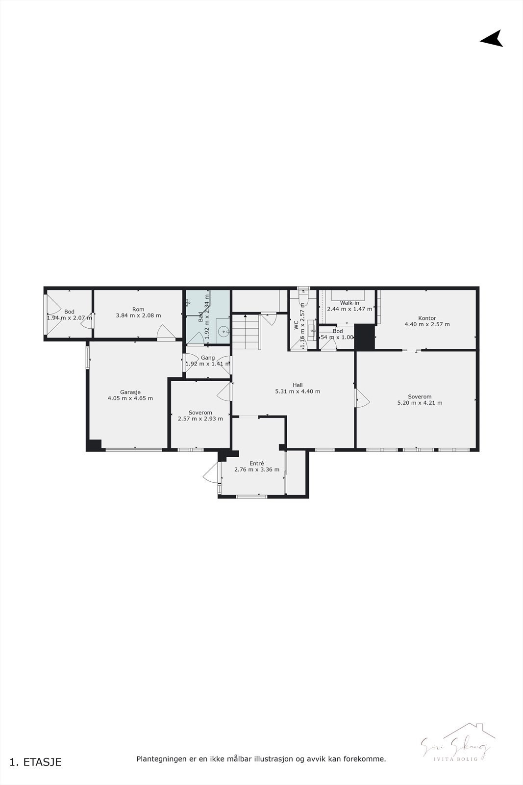 Plantegning i 2D av u.etg. Galleribilde