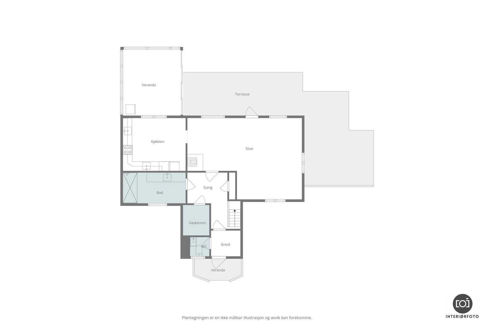 Plantegning 1.etg i huset Galleribilde