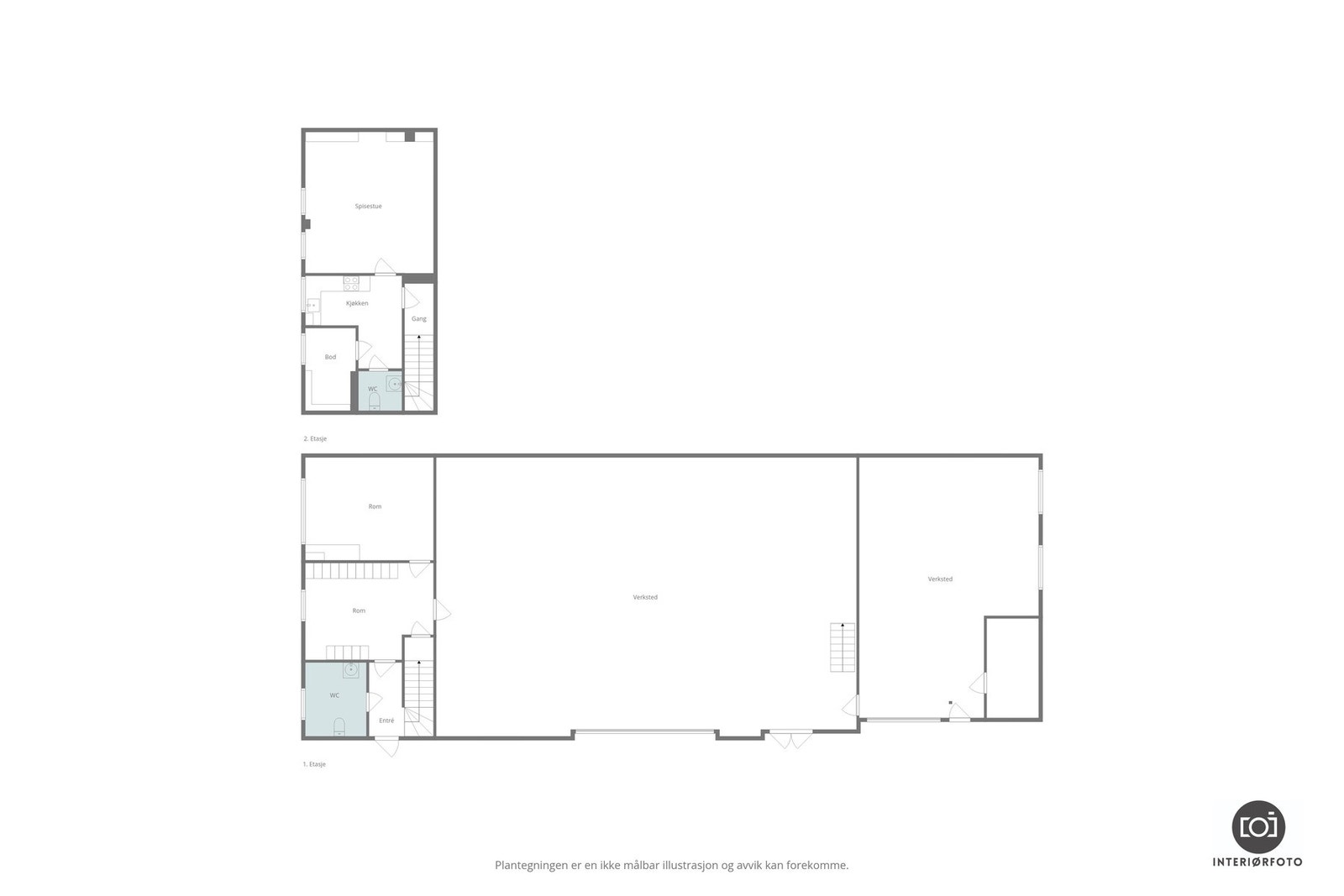 Plantegning verksted med kontor Galleribilde