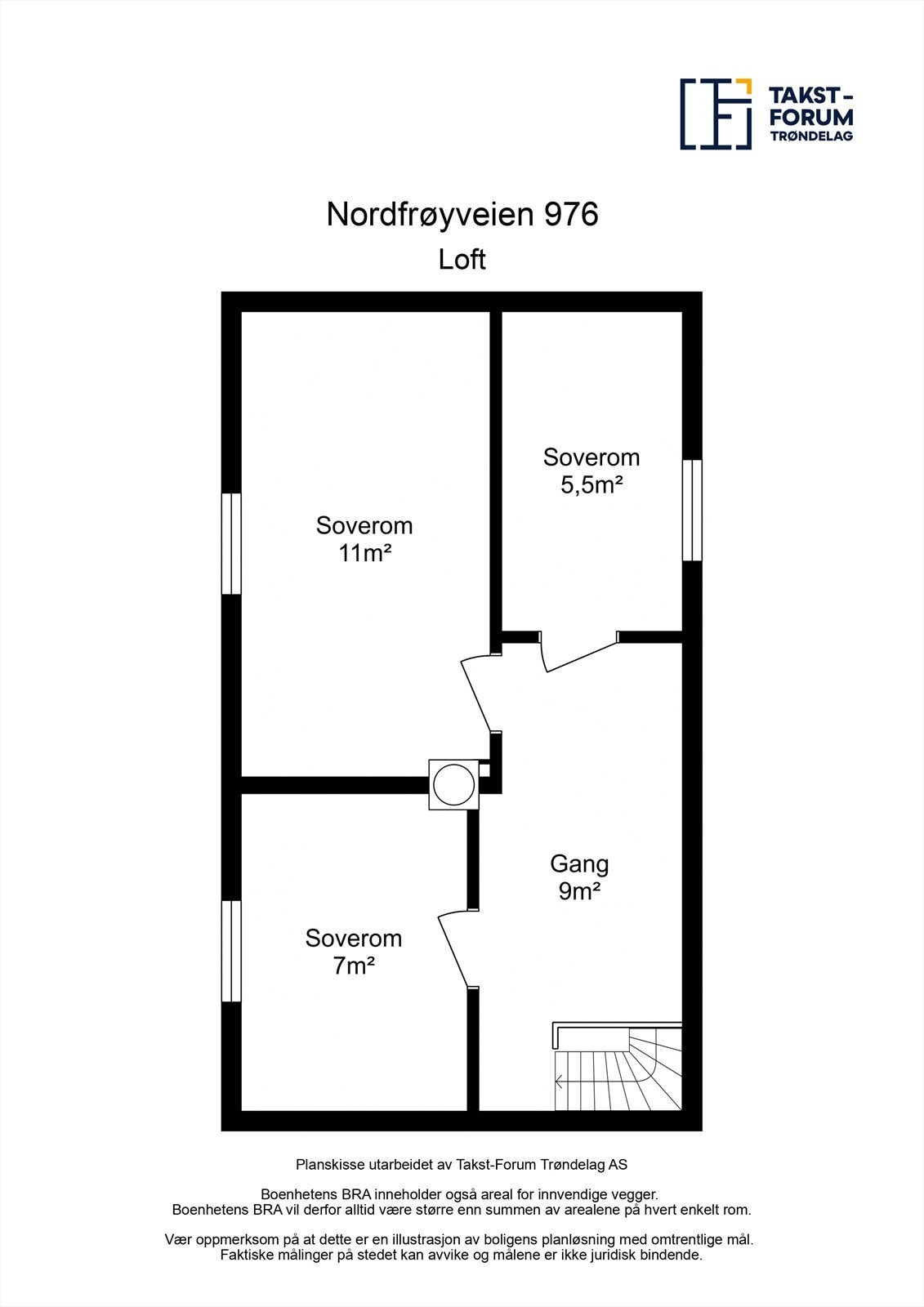 Plantegning loft. Galleribilde