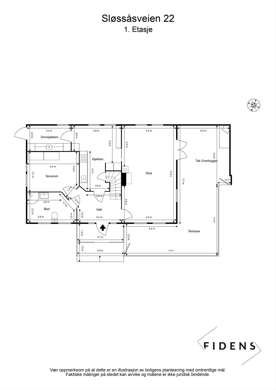 Plantegning 1. etasje Galleribilde