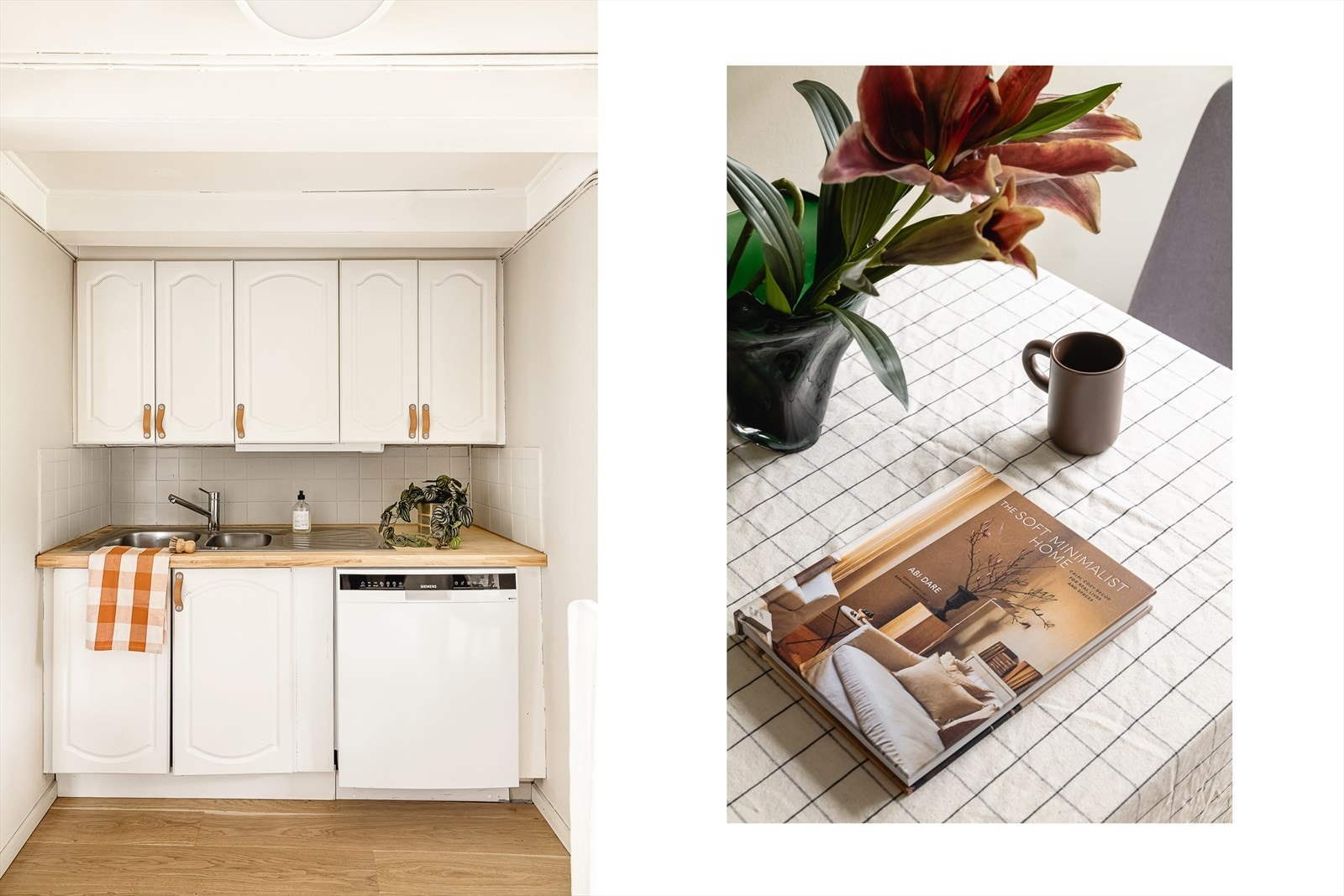 Kjøkkenet ble modernisert i ca 2019 med ny benkeplate, delvis integrerte hvitevarer og vask Galleribilde