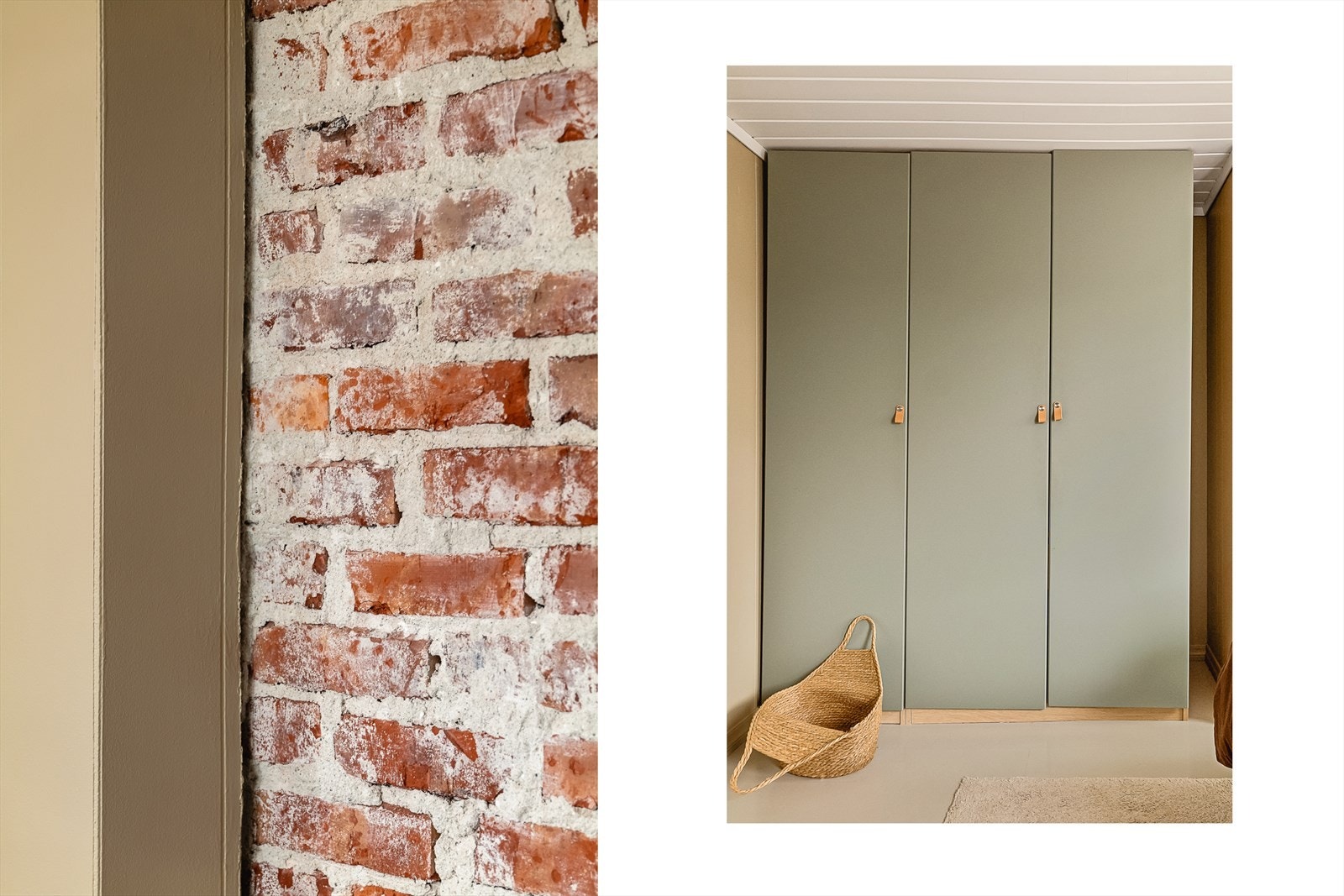 Stilfulle detaljer som eksponerte teglstein gir boligen ekstra mye sjel Galleribilde